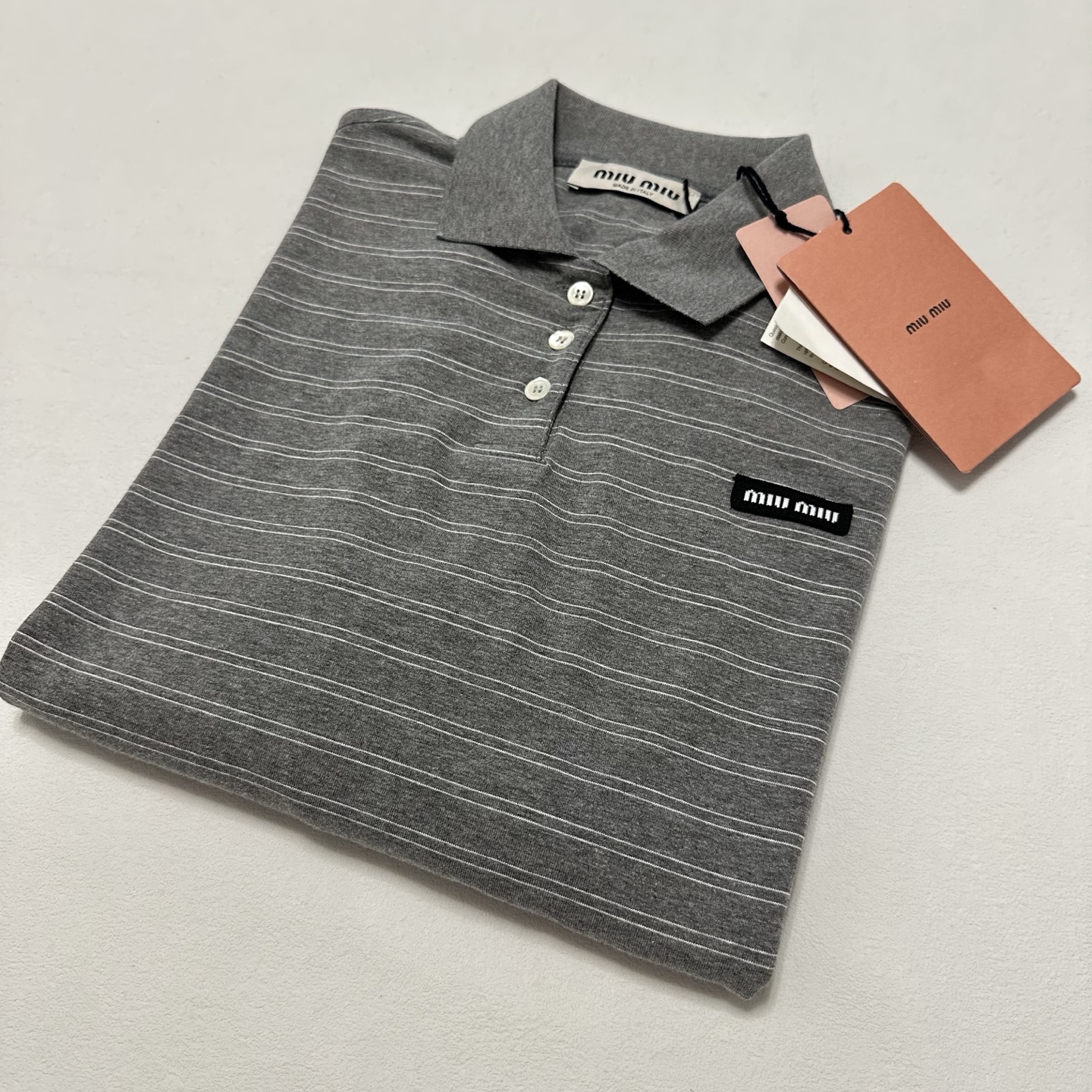 MiuMiu Cotton jersey polo shirt（MJL015-14RT-F0I13）