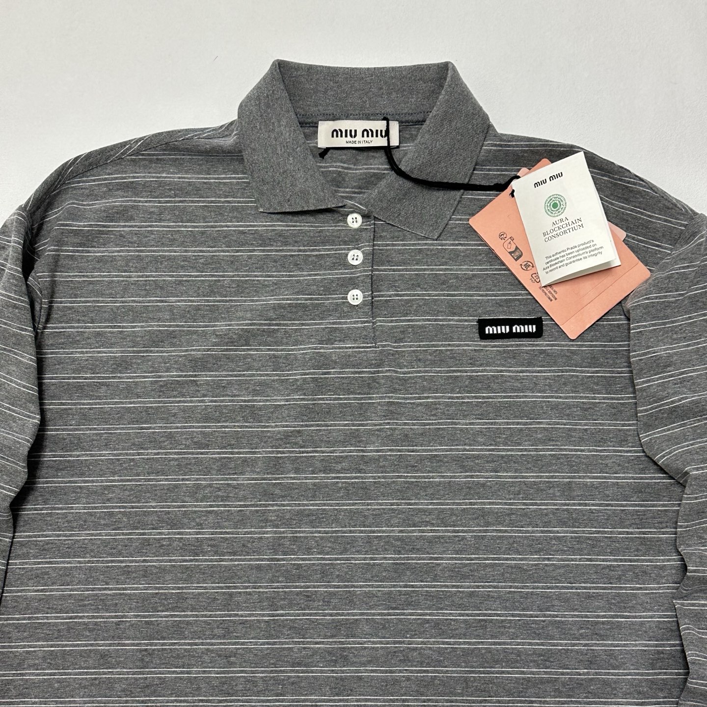 MiuMiu Cotton jersey polo shirt（MJL015-14RT-F0I13）