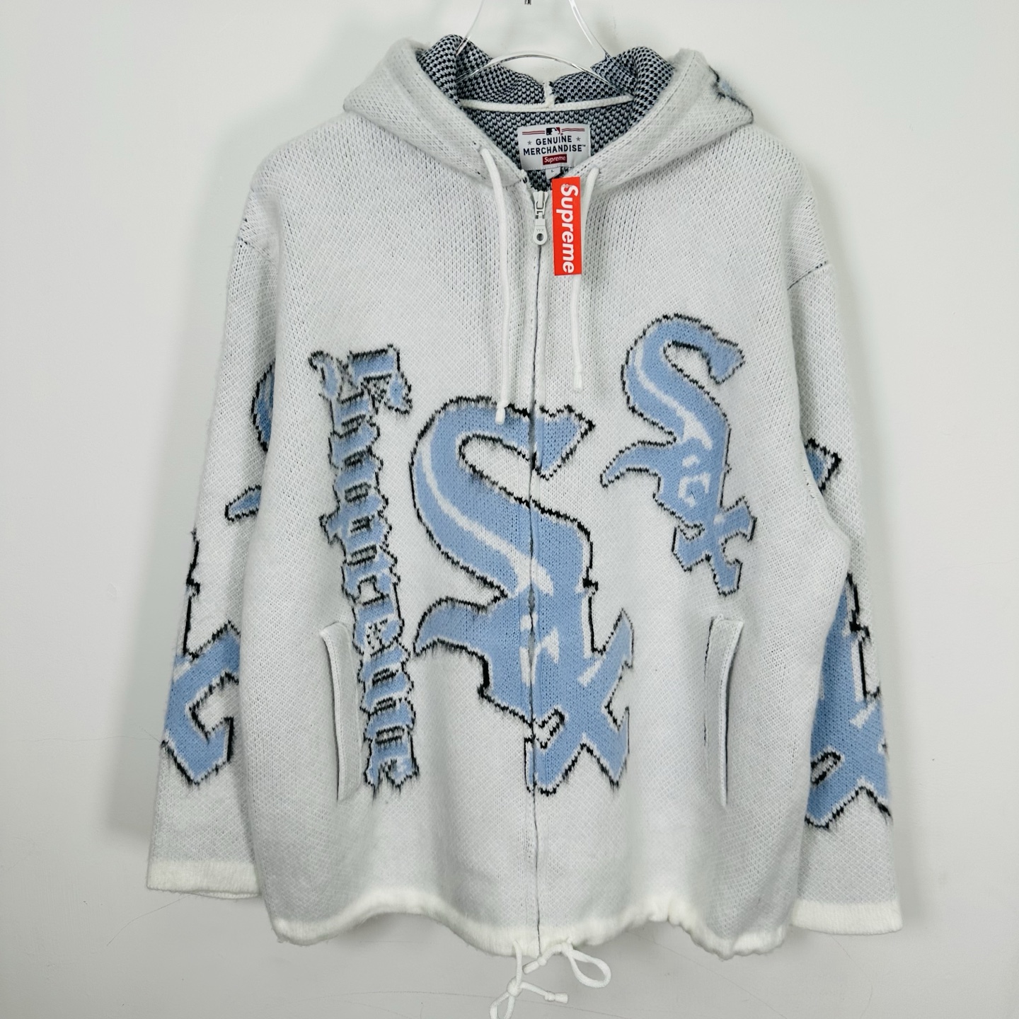 Supreme Chicago White Sox Zip Up Hooded Sweater "Black"（SUP-FW25-037）