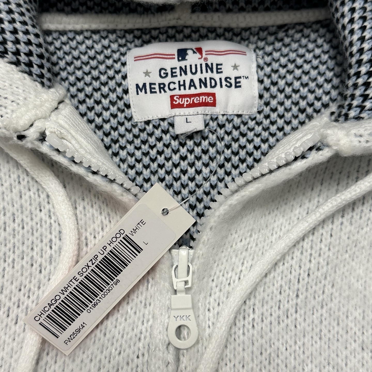 Supreme Chicago White Sox Zip Up Hooded Sweater "Black"（SUP-FW25-037）