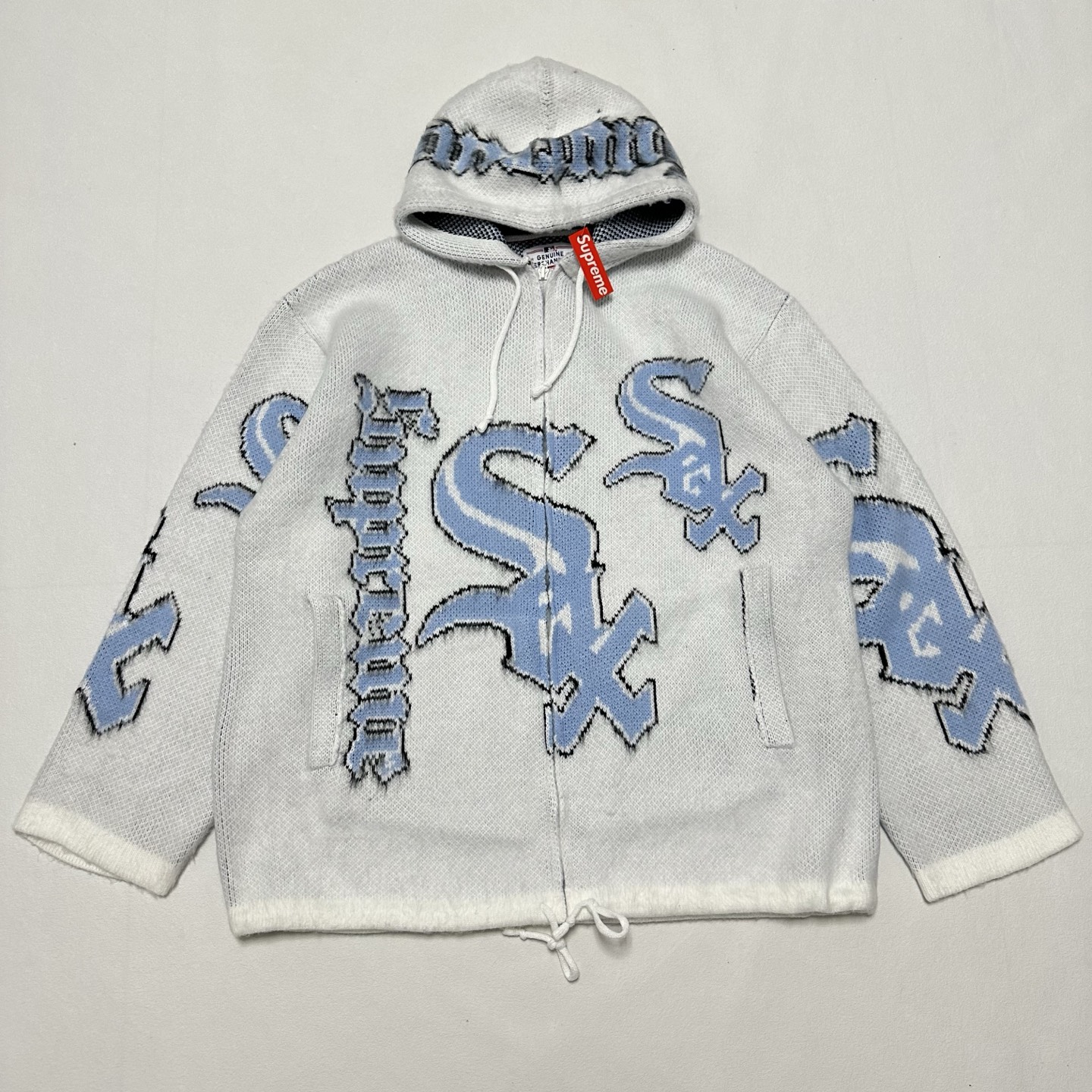 Supreme Chicago White Sox Zip Up Hooded Sweater "Black"（SUP-FW25-037）