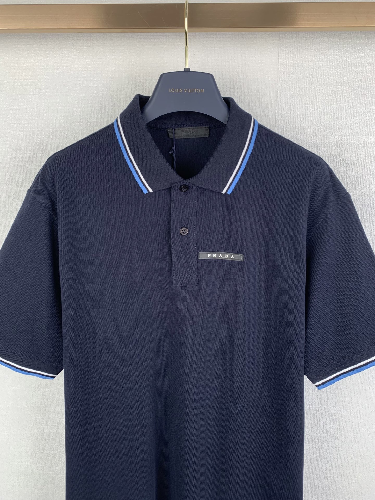  PRADA SJN256 Piqué Rubber Logo Polo Shirt (SJN256-322-F01AE）