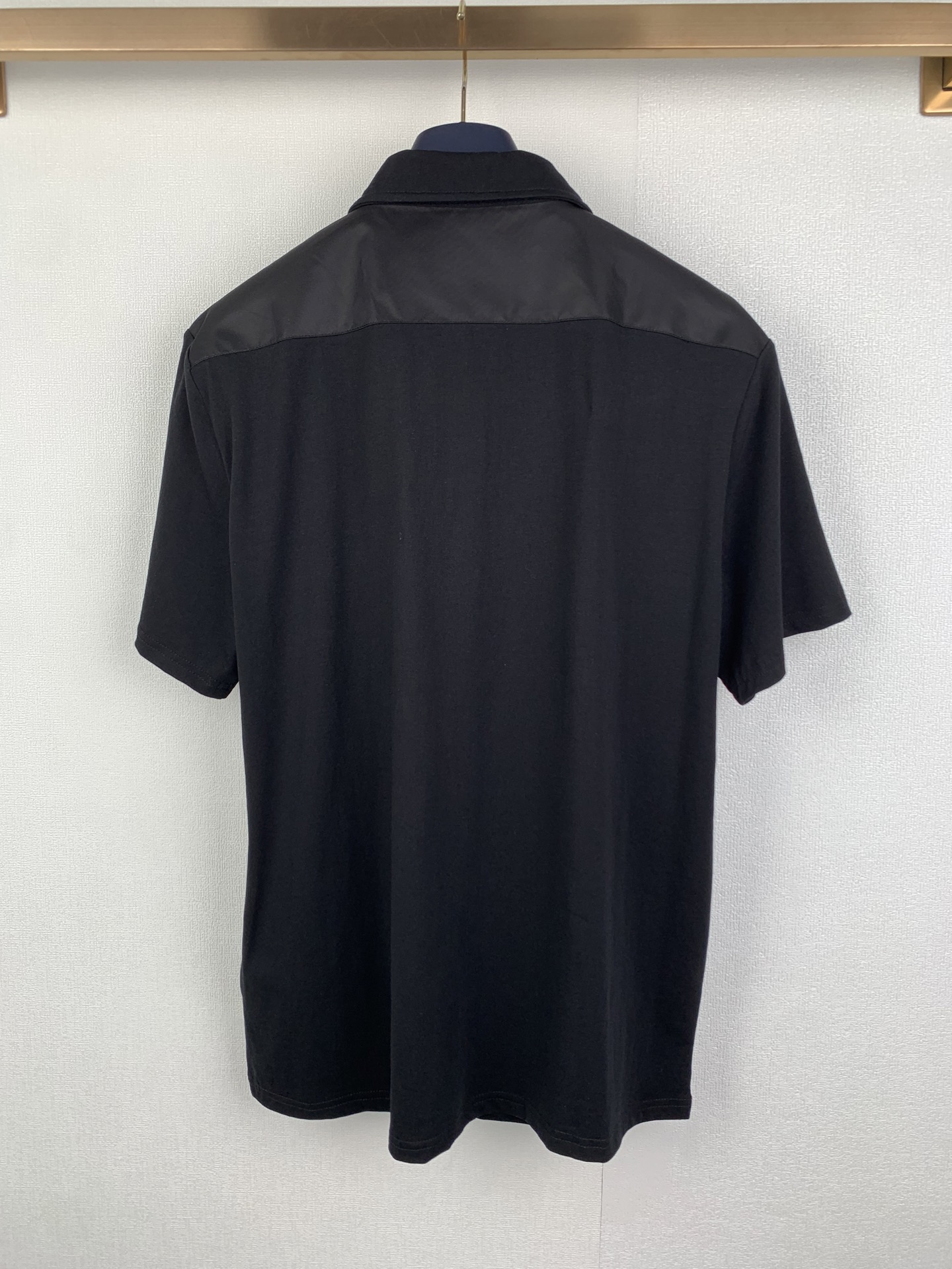 PRADA Nylon Pocket Re-Nylon Stretch Cotton Polo Shirt (UJN703-1YED-F0N40-S-211）