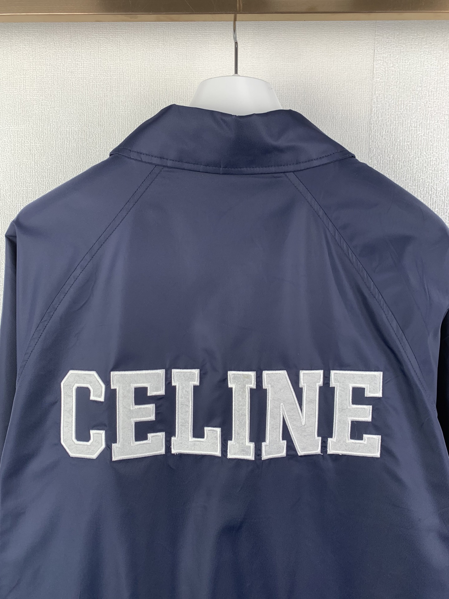 CELINE Teddy Collar Shirt 'Navy Blue'（RV08U0550-07OC）