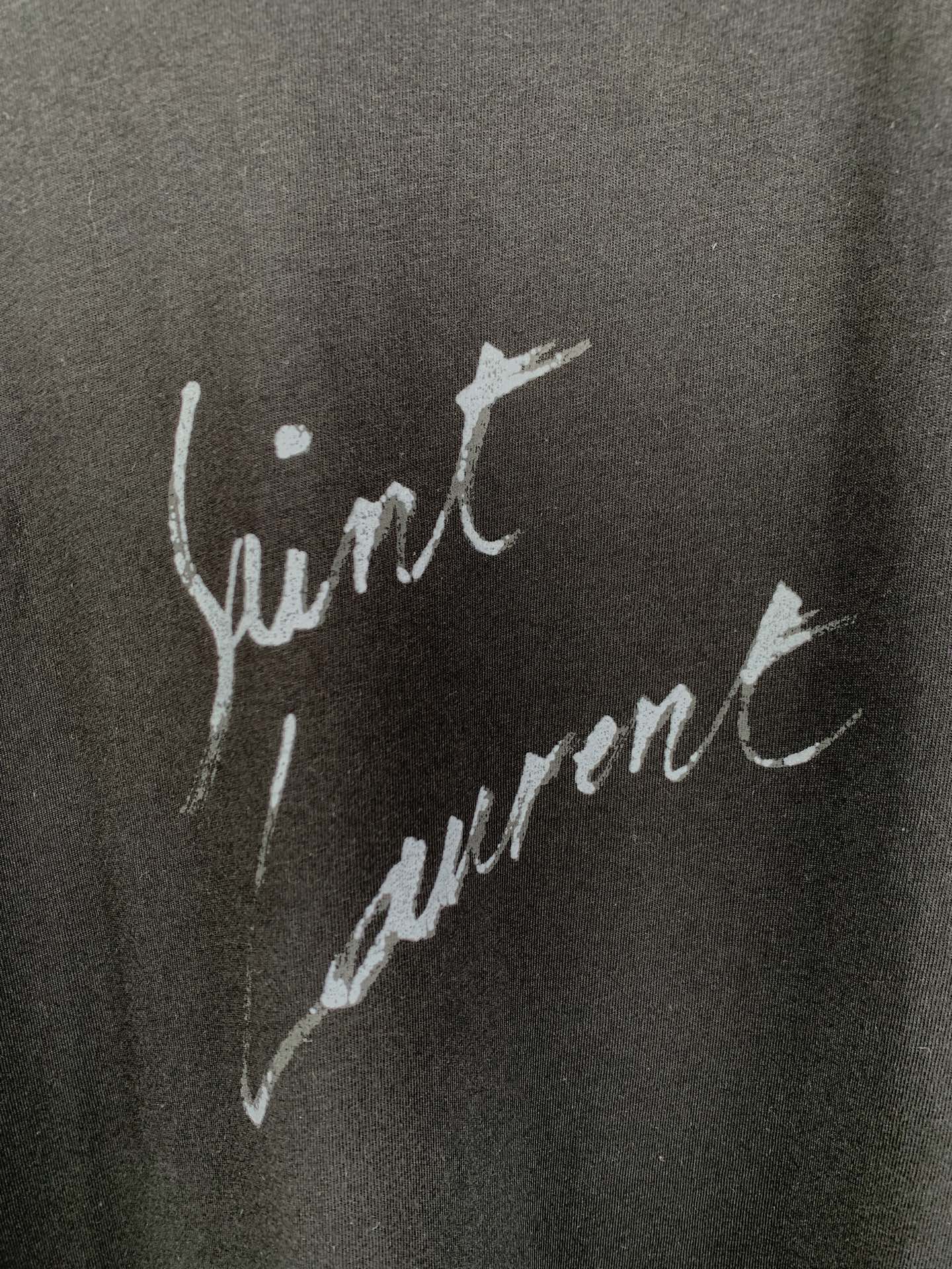 Saint Laurent Signature Logo-Print Cotton T-shirt（480406YB1GN9787）