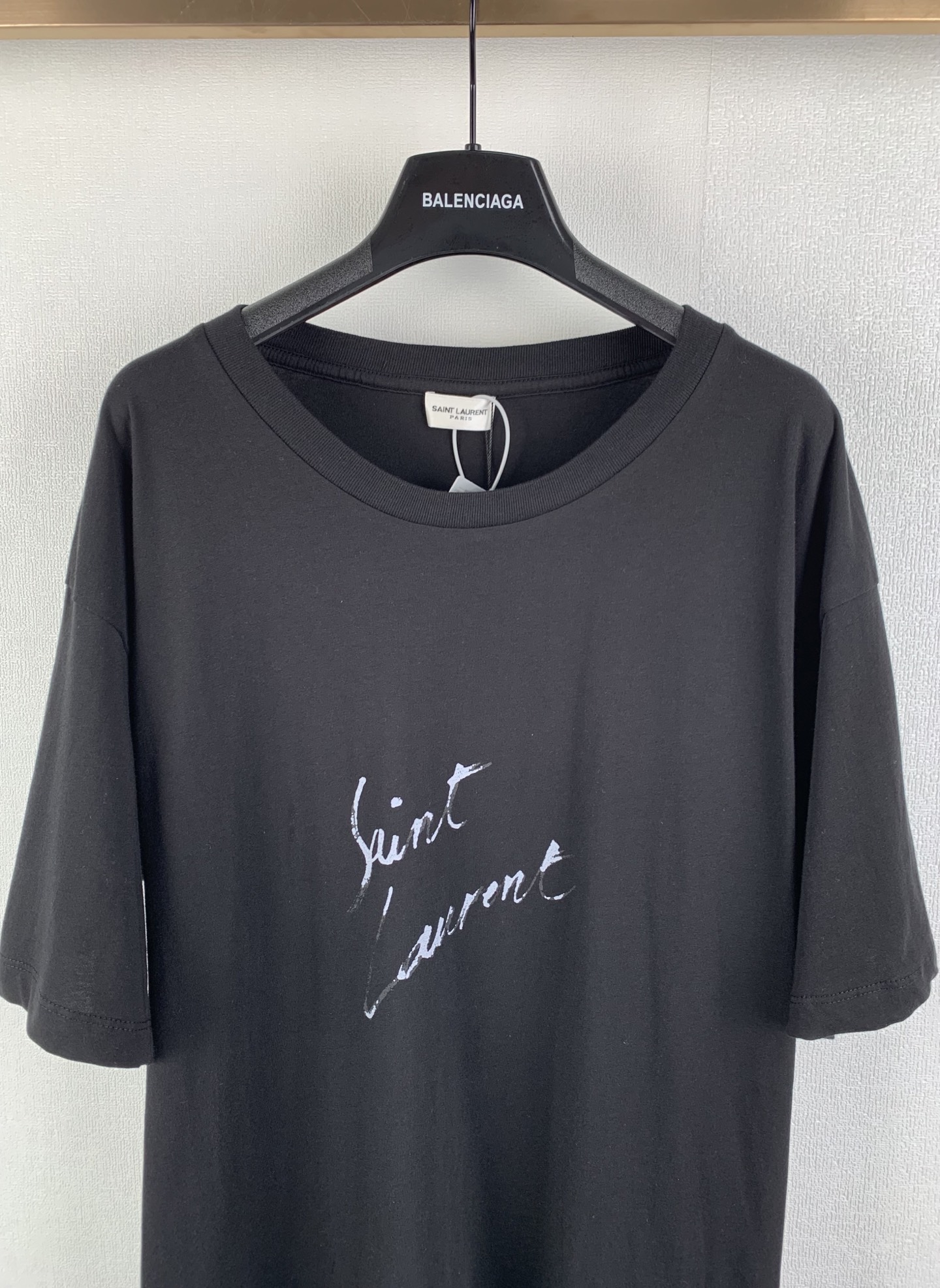 Saint Laurent Signature Logo-Print Cotton T-shirt（480406YB1GN9787）