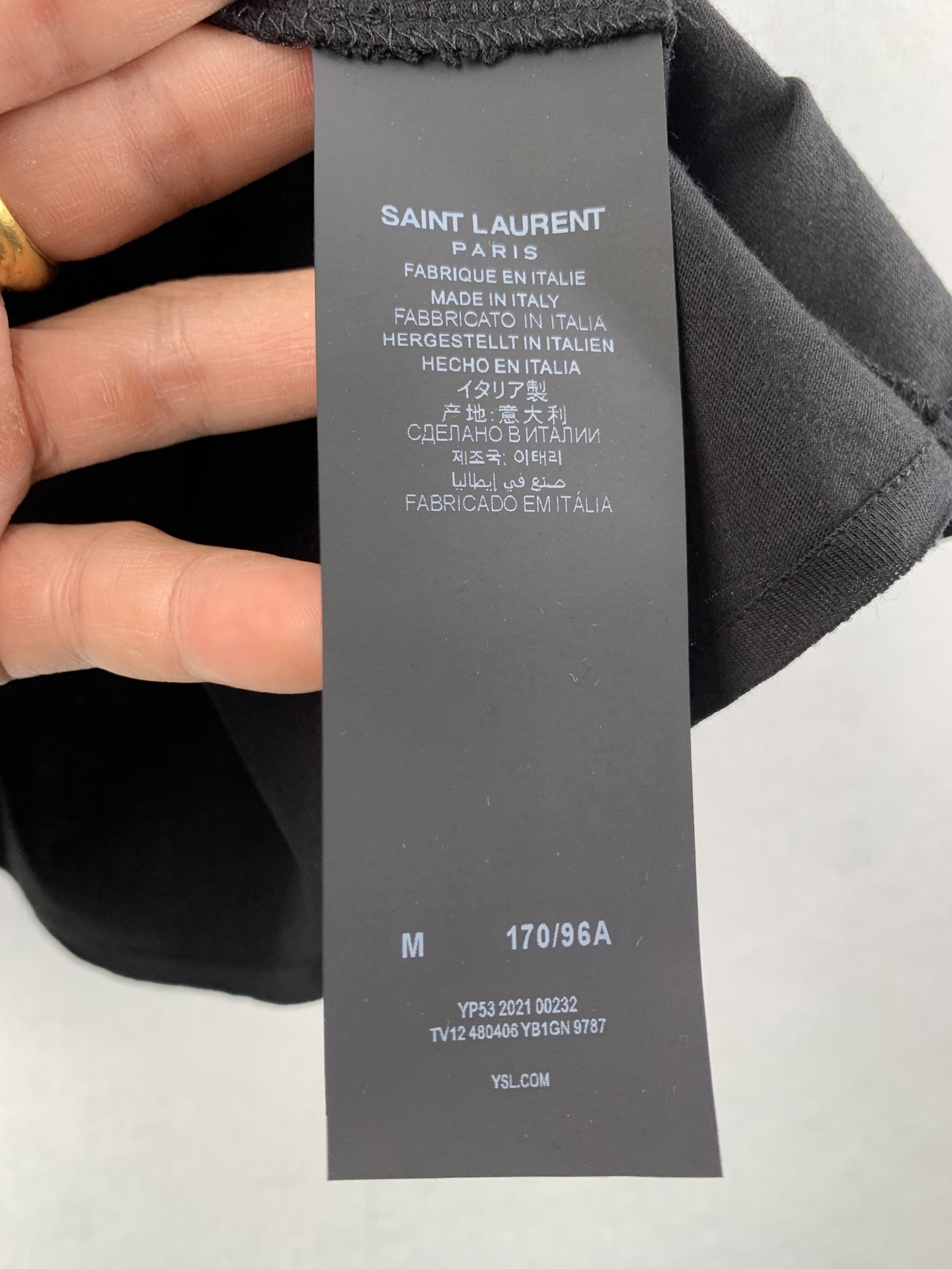 Saint Laurent Signature Logo-Print Cotton T-shirt（480406YB1GN9787）