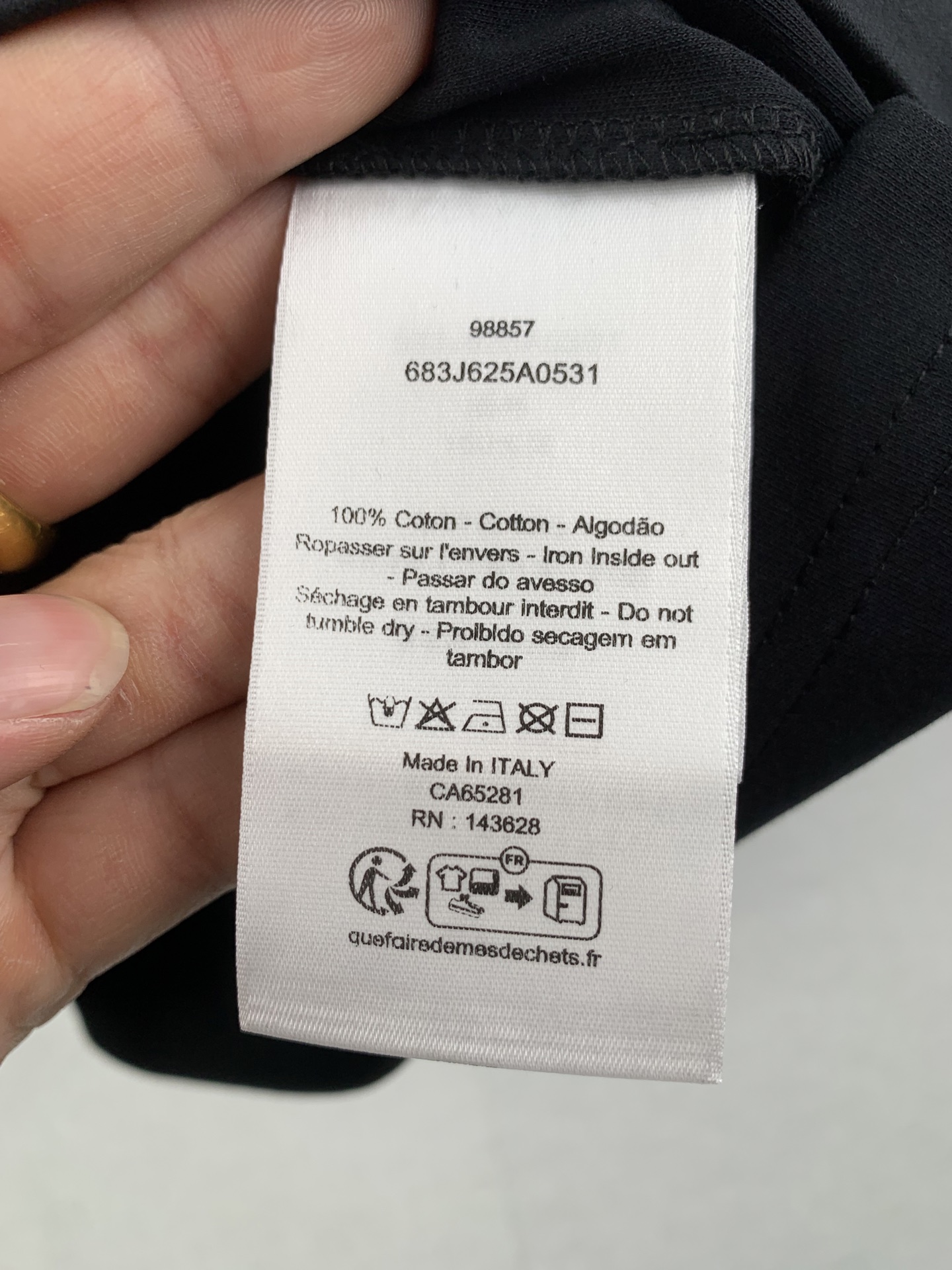 DIOR T-shirt with Lettering Gray Cotton Jersey（623T14A4E16-X0100）