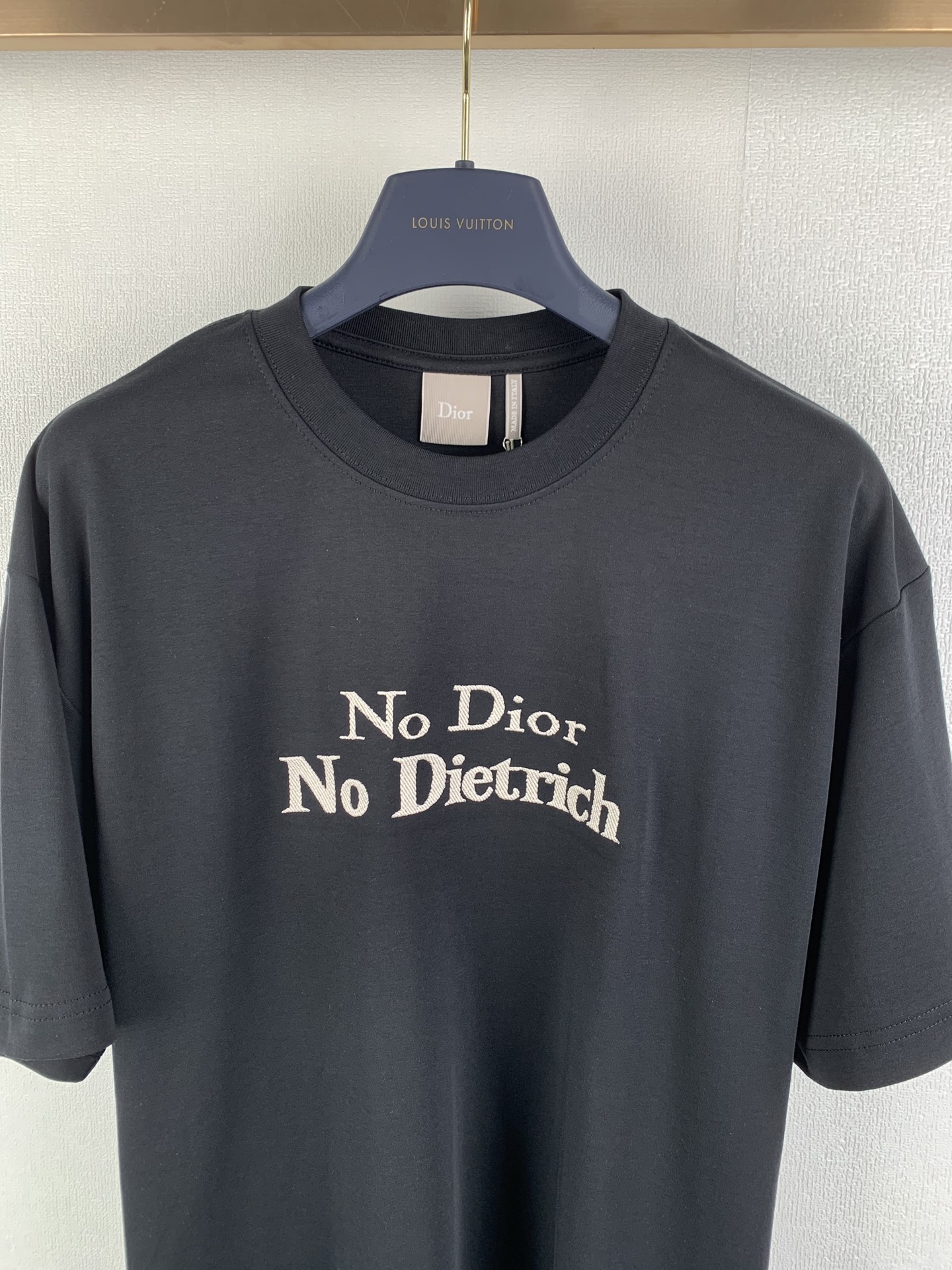 DIOR T-shirt with Lettering Gray Cotton Jersey（623T14A4E16-X0100）