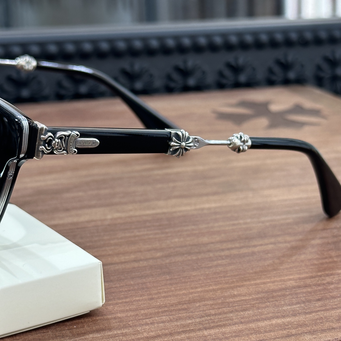 Chrome Hearts DUCK BUTTER Silver Sword Black Square Optical Glasses Unisex DUCK BUTTER BKSS(CHROME HEARTS 425)