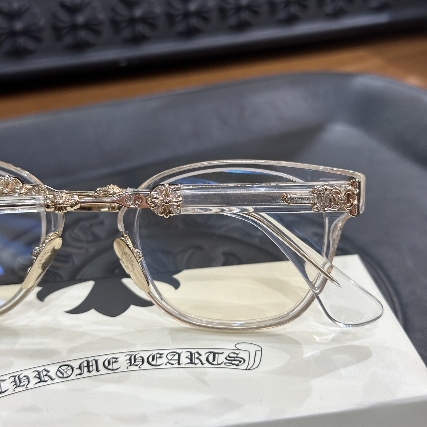Chrome Hearts DUCK BUTTER Silver Sword Black Square Optical Glasses Unisex DUCK BUTTER BKSS(CHROME HEARTS 425)