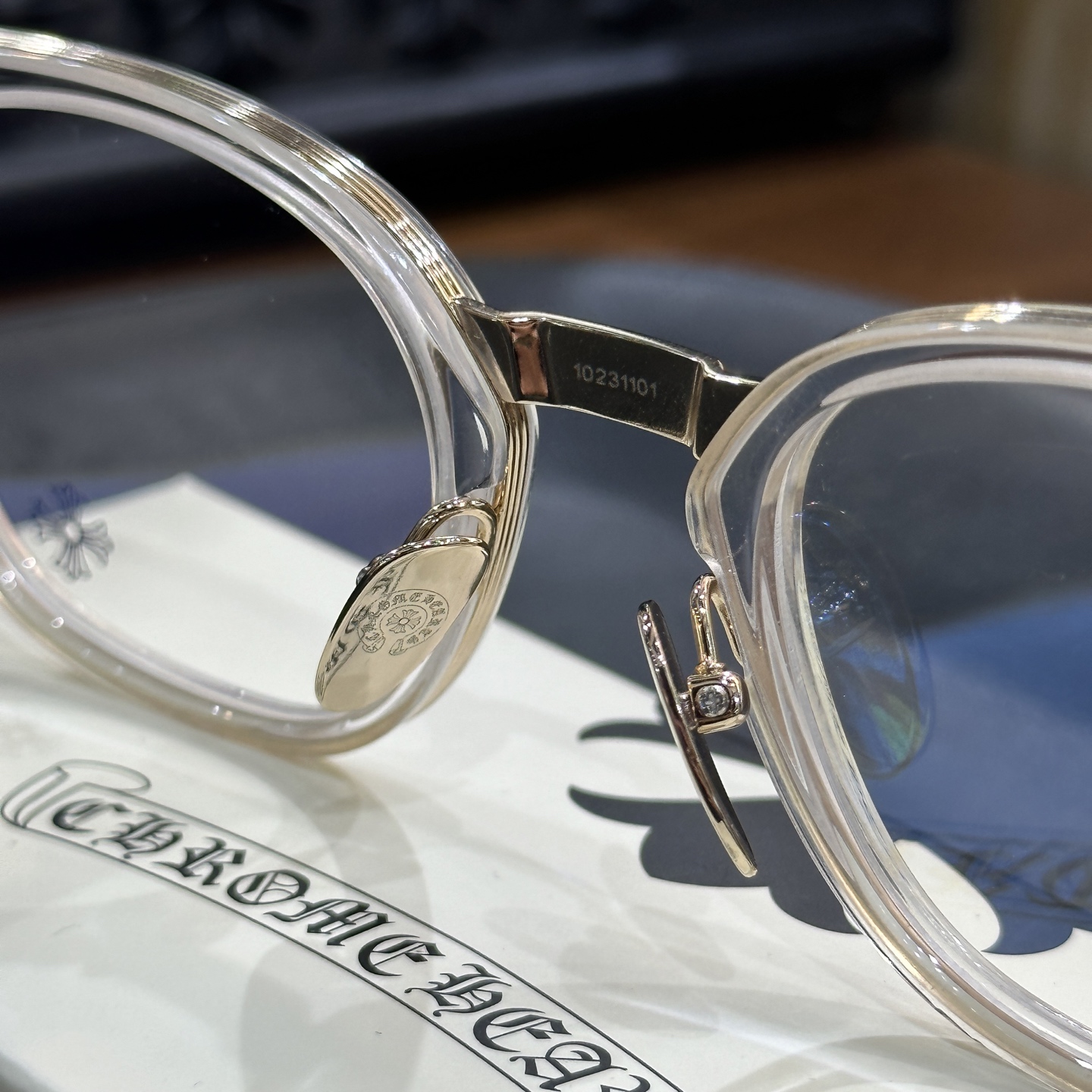 Chrome Hearts DUCK BUTTER Silver Sword Black Square Optical Glasses Unisex DUCK BUTTER BKSS(CHROME HEARTS 425)