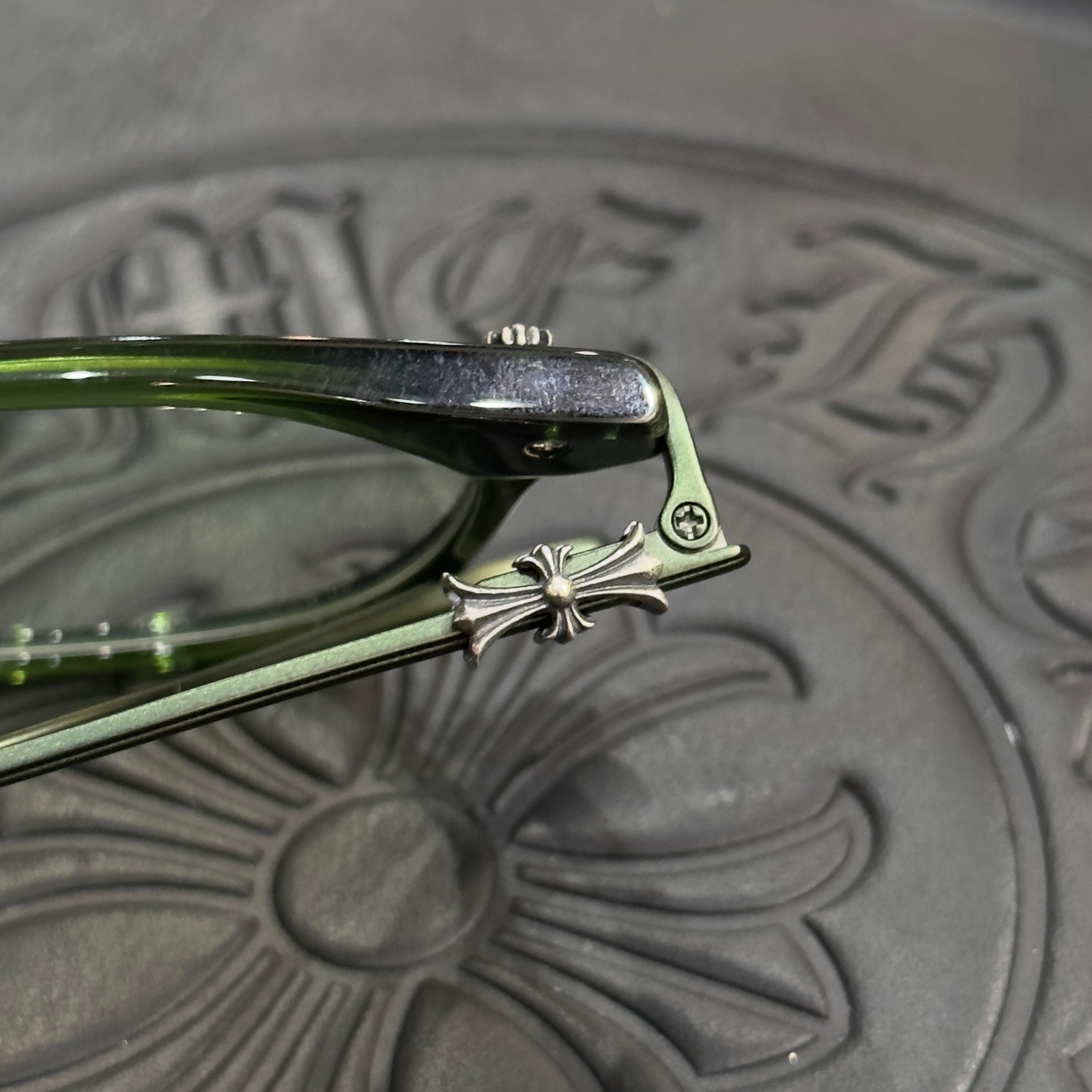 Chrome Hearts Green Irregular Optical Glasses Unisex (CHROME HEARTS 417)