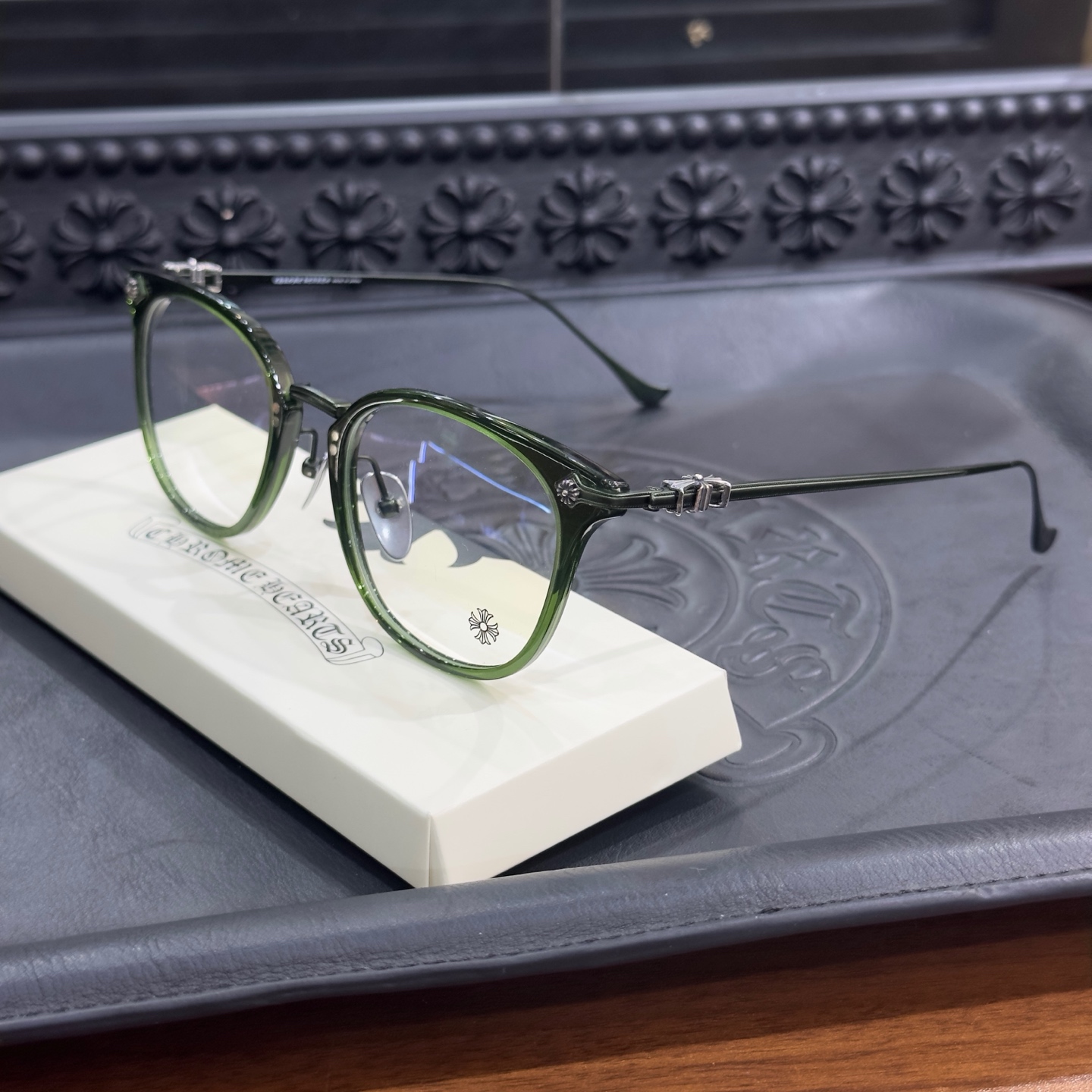 Chrome Hearts Green Irregular Optical Glasses Unisex (CHROME HEARTS 417)