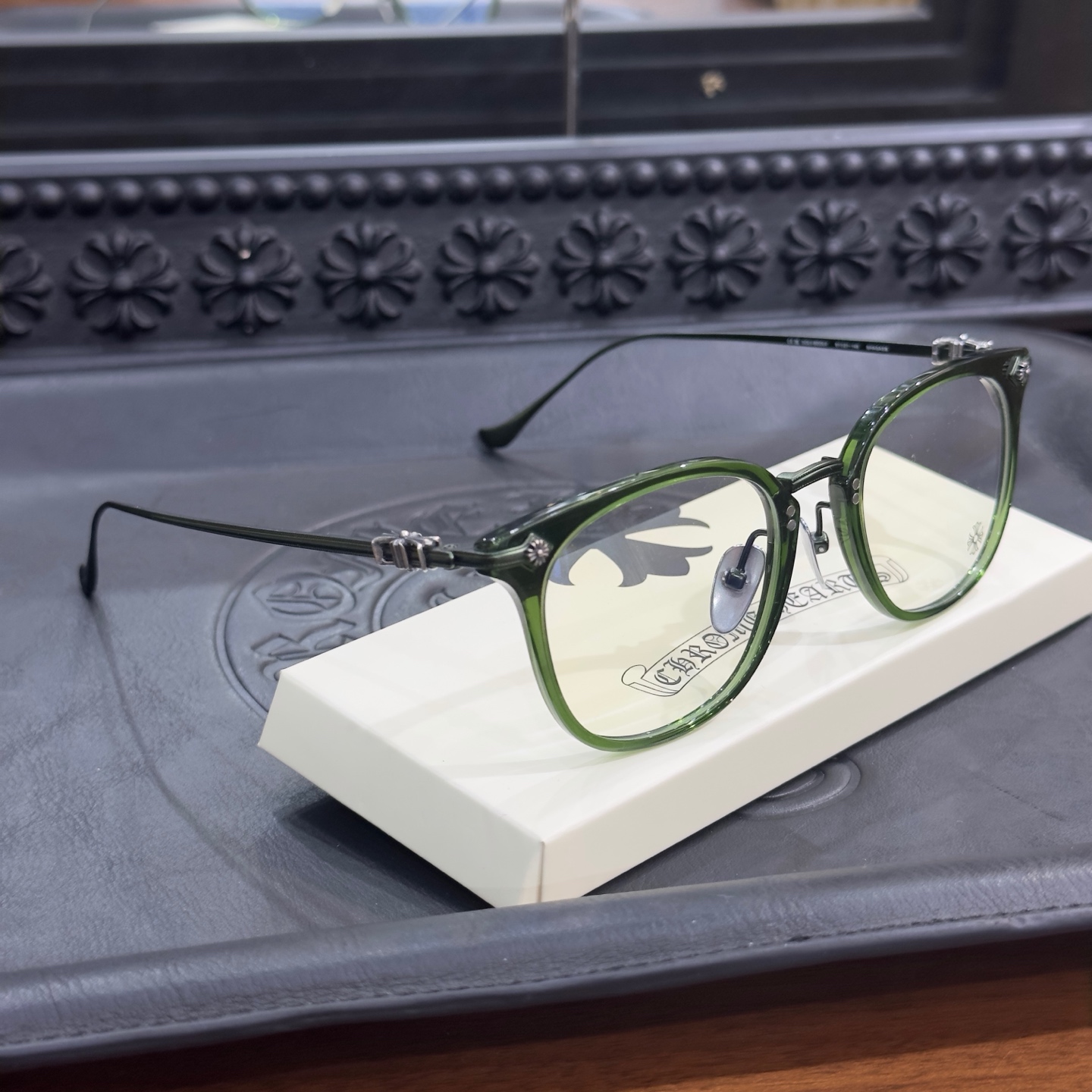 Chrome Hearts Green Irregular Optical Glasses Unisex (CHROME HEARTS 417)