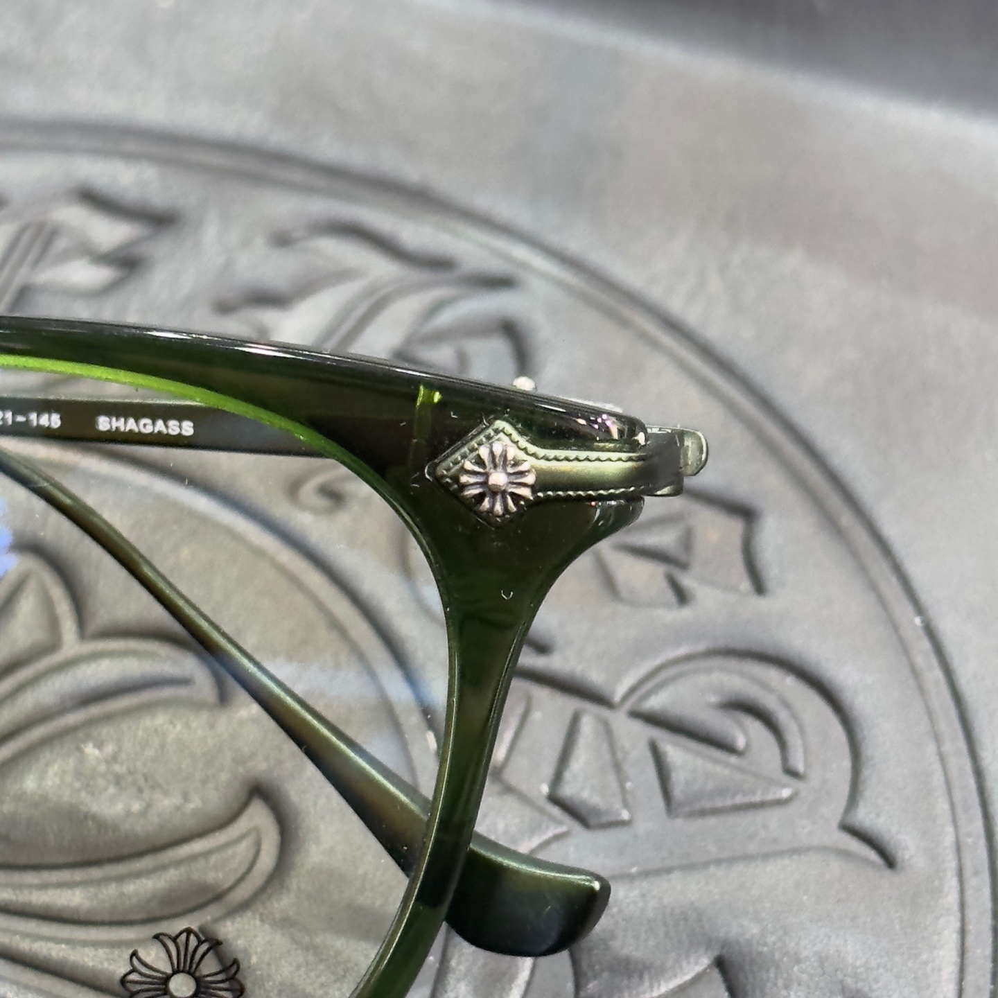 Chrome Hearts Green Irregular Optical Glasses Unisex (CHROME HEARTS 417)