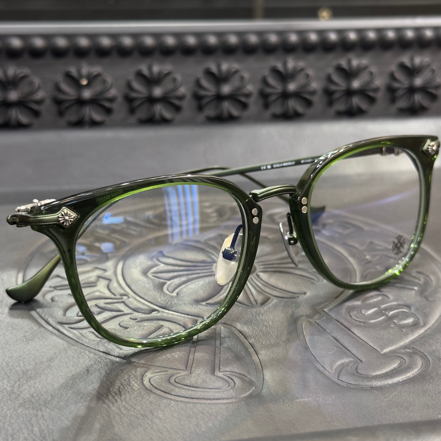 Chrome Hearts Green Irregular Optical Glasses Unisex (CHROME HEARTS 417)