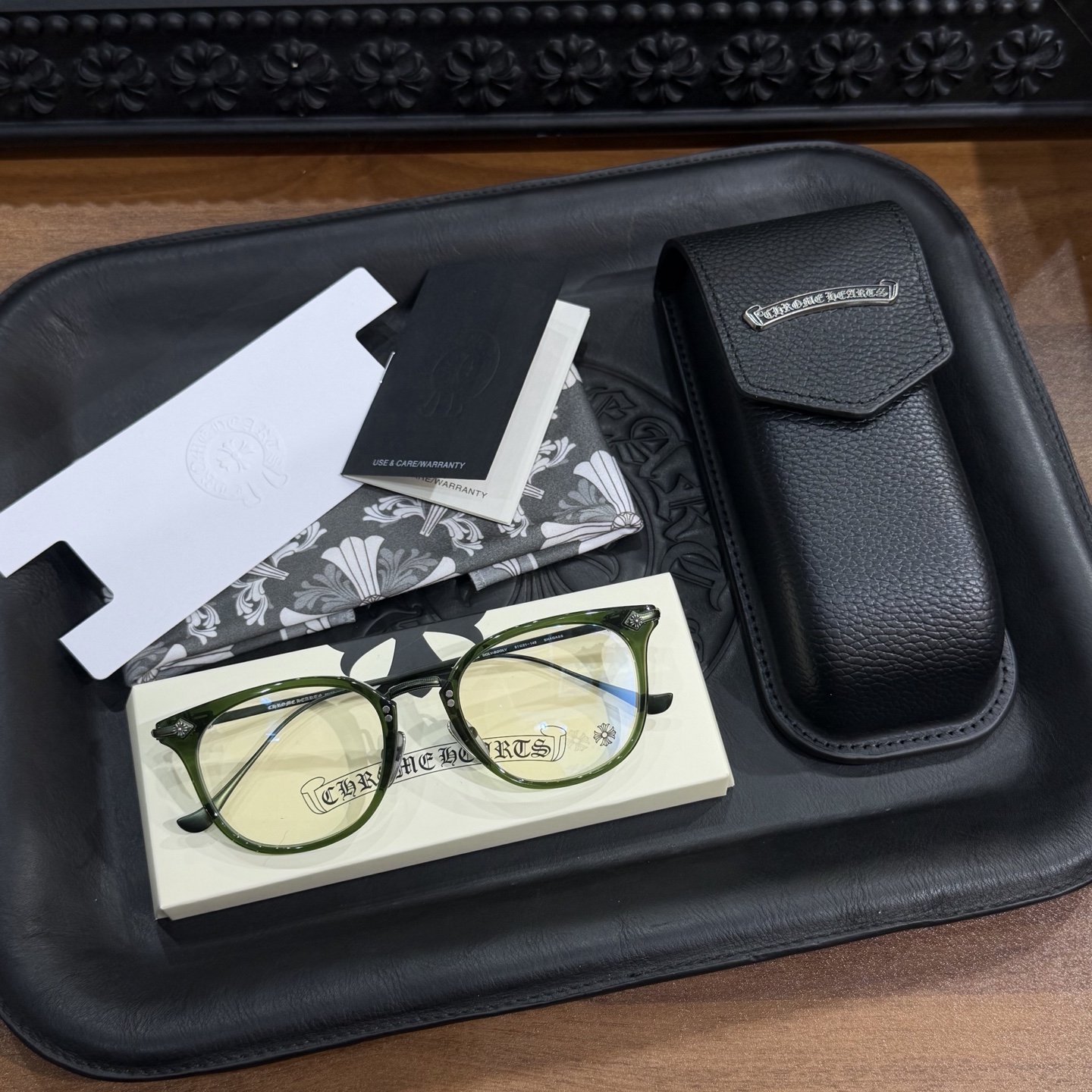 Chrome Hearts Green Irregular Optical Glasses Unisex (CHROME HEARTS 417)