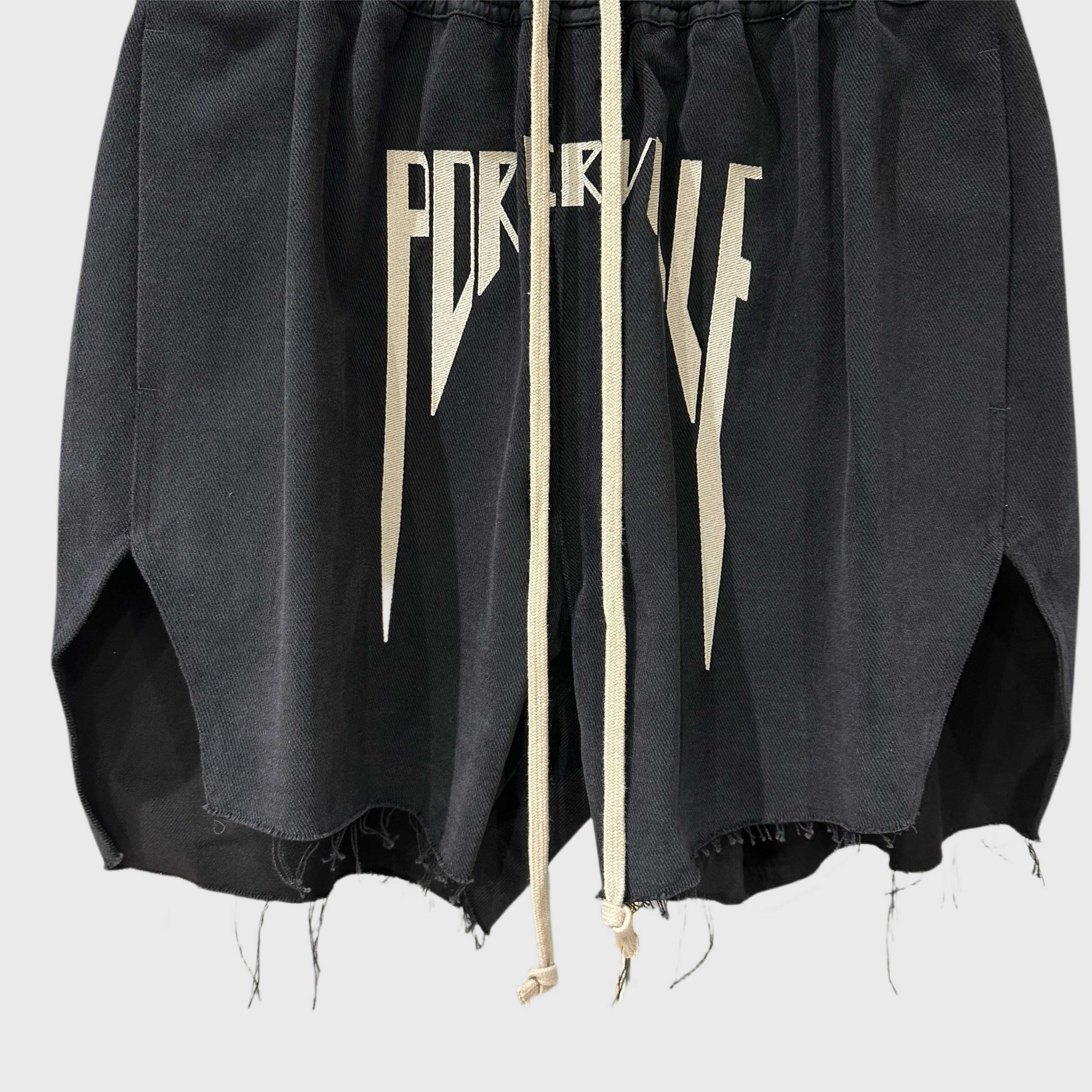 RICK OWENS Motif embroidered Track Shorts（RR02D6304TEEM7-0908）