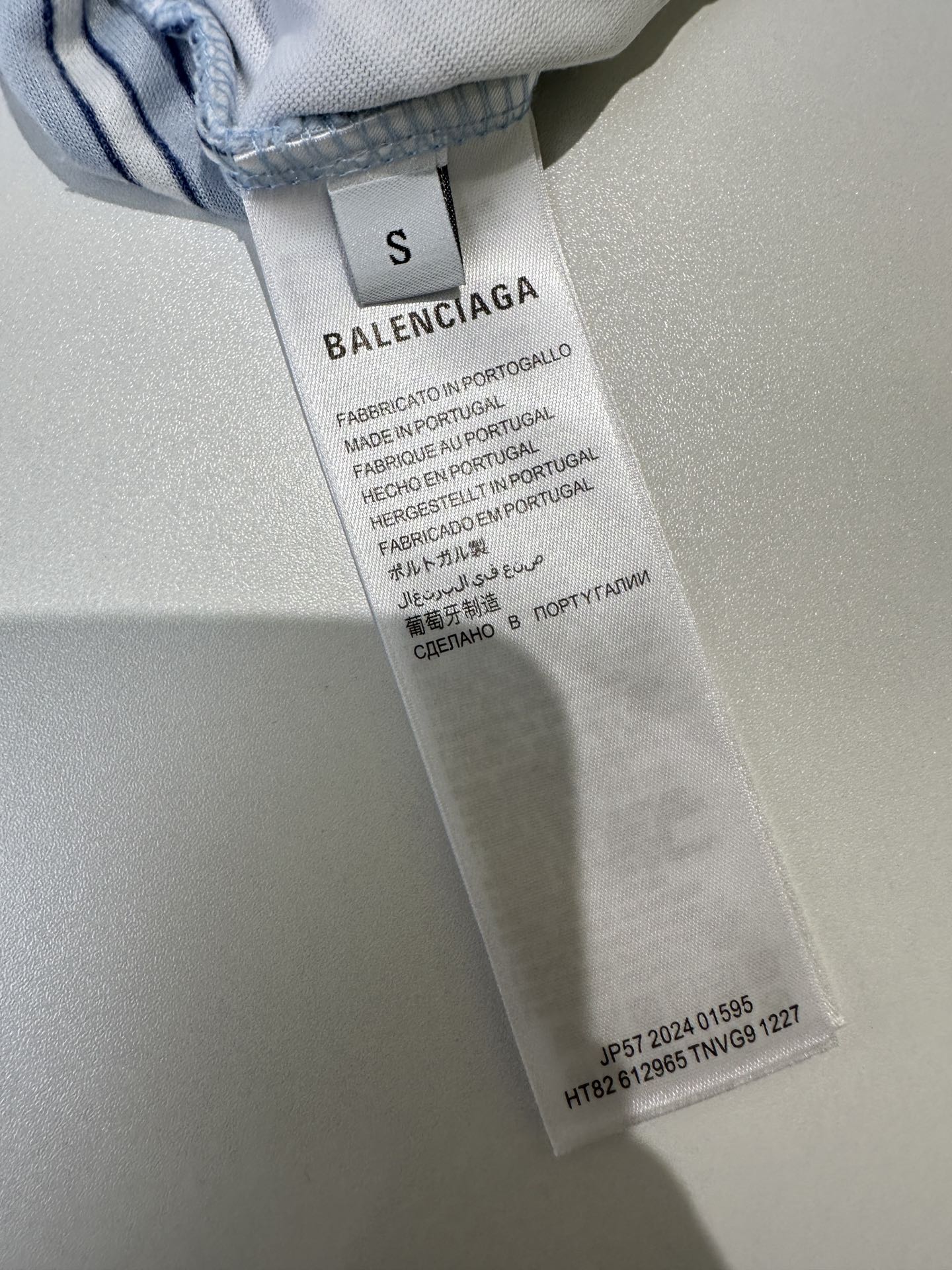 BALENCIAGA Large Pyjama Pants Striped Light Fleece "Light Blue/White/Dark Blue"（803403TQLF24202）