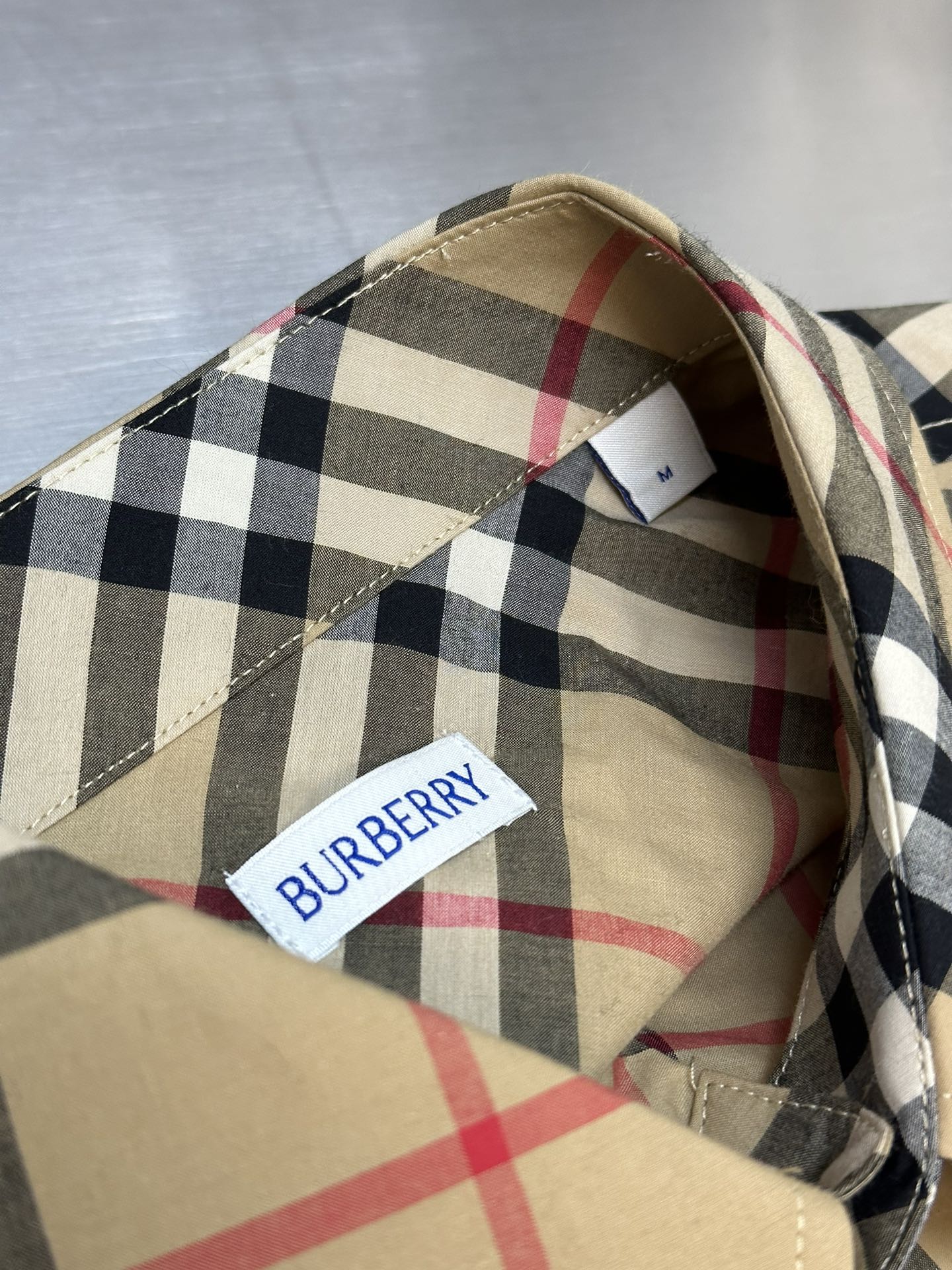 BURBERRY Regular Fit Check Cotton Shirt（80876371)