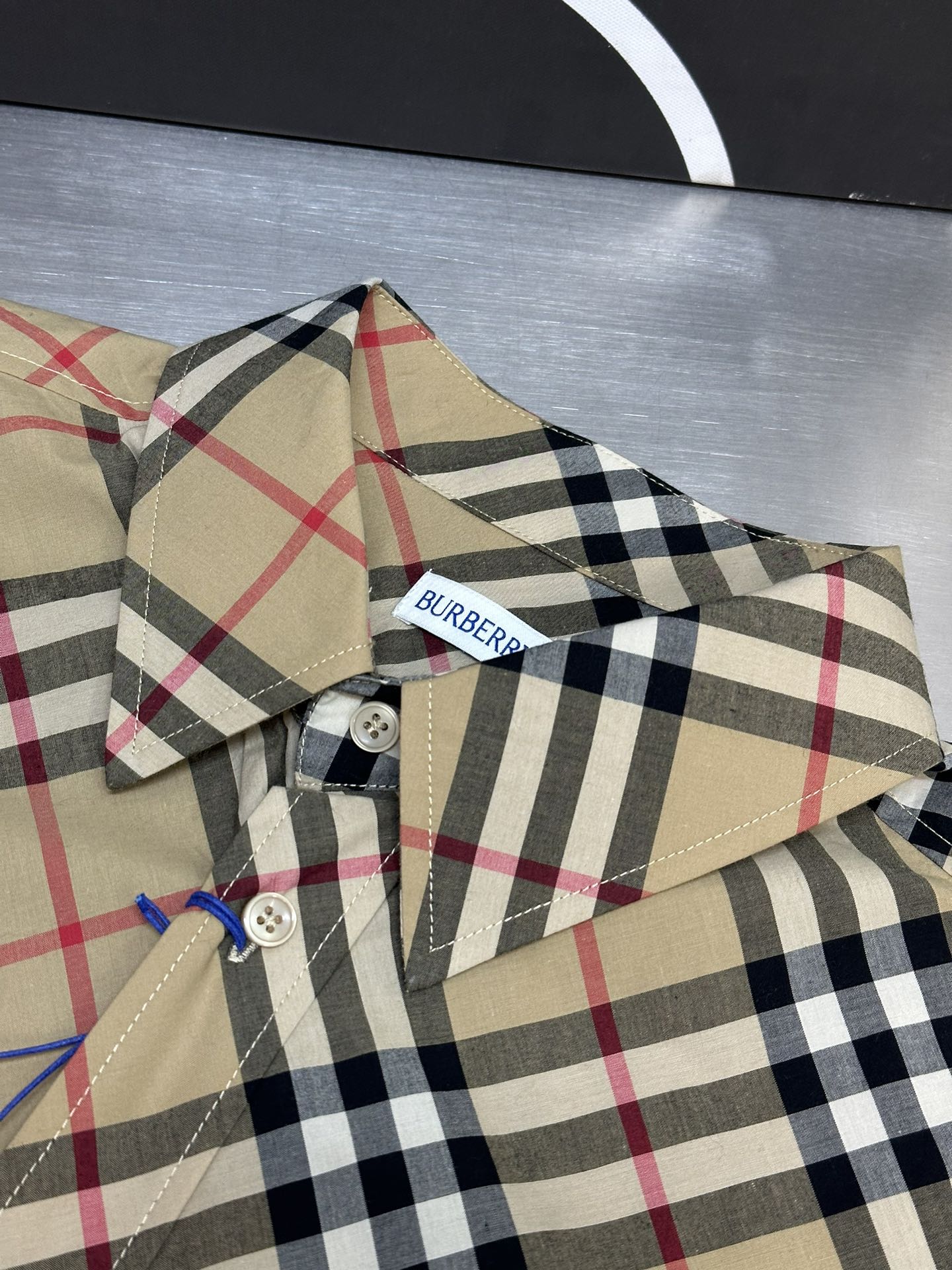 BURBERRY Regular Fit Check Cotton Shirt（80876371)