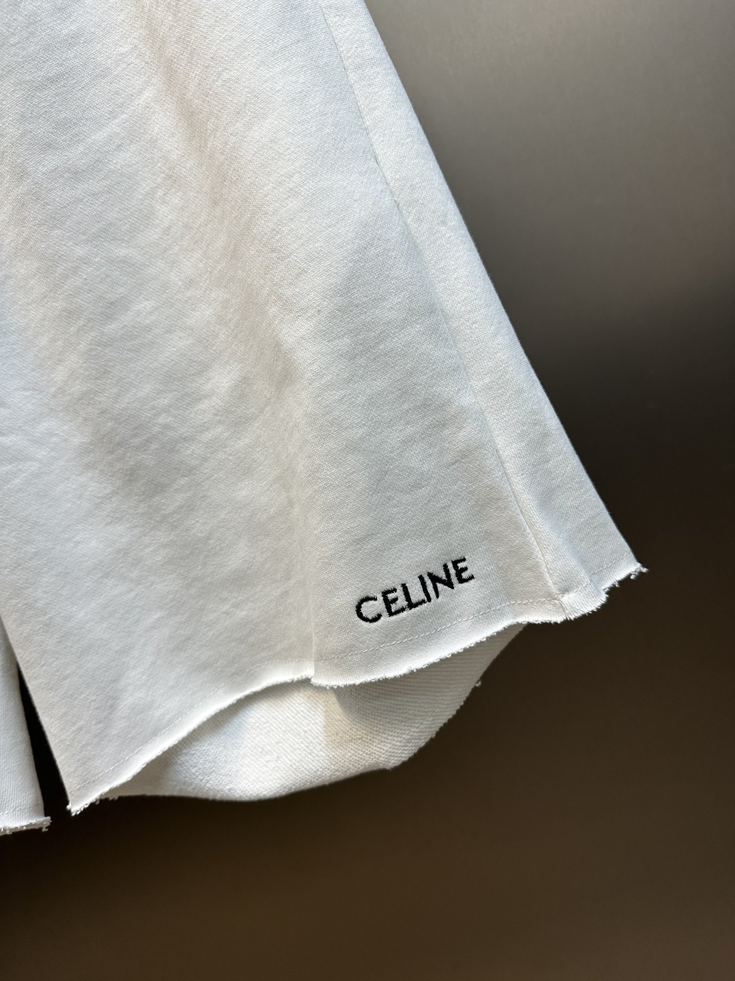 CELINE Embroidered Shorts In Cotton Fleece "Black/White"（2Z063670Q-38AW）