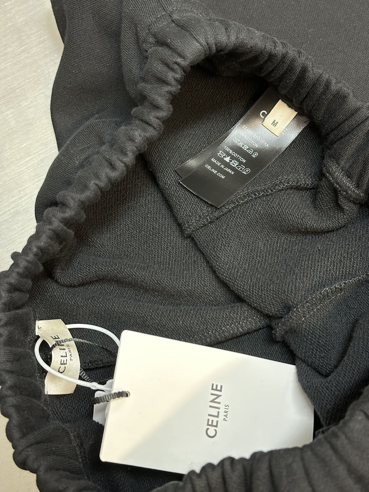 CELINE Embroidered Shorts In Cotton Fleece "Black/White"（2Z063670Q-38AW）