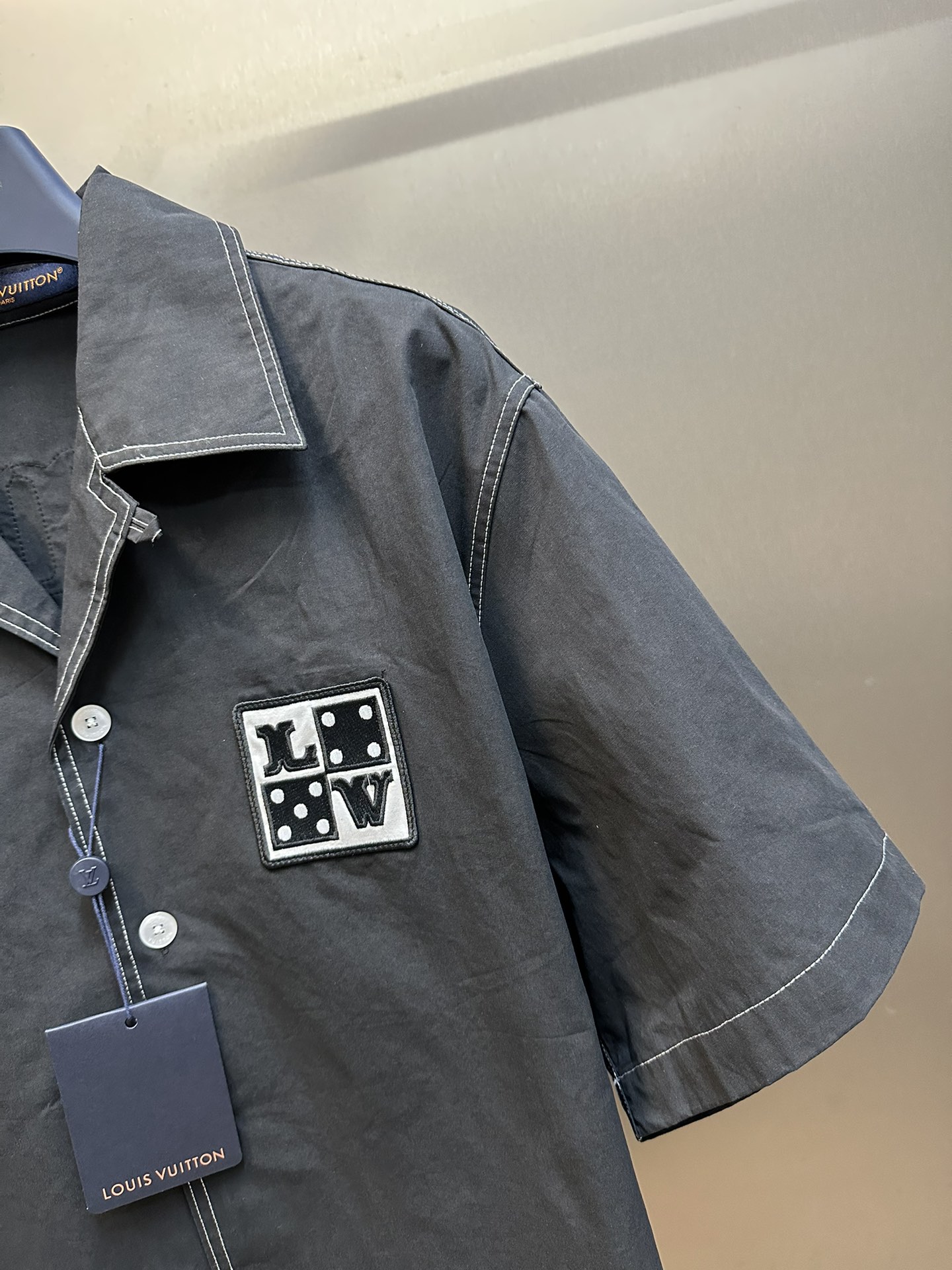 Louis Vuitton Embroidered Short-Sleeved Cotton Shirt（1AFWTU）