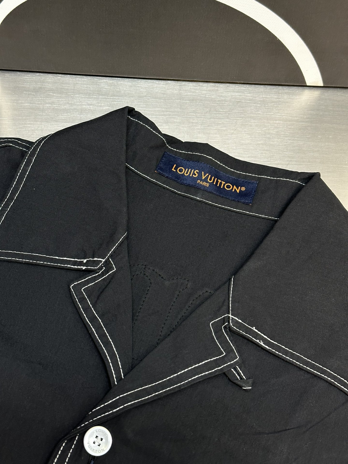 Louis Vuitton Embroidered Short-Sleeved Cotton Shirt（1AFWTU）