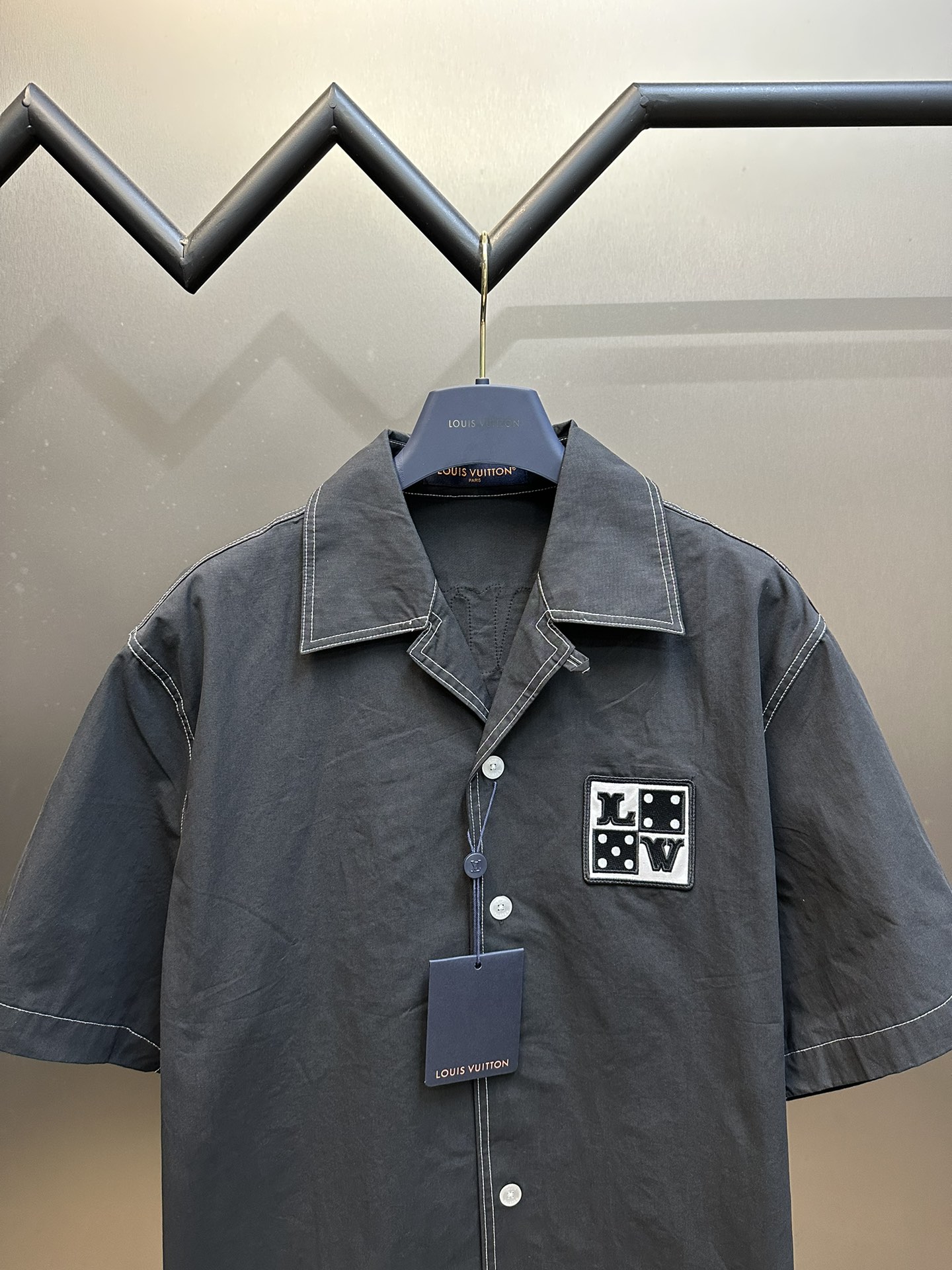 Louis Vuitton Embroidered Short-Sleeved Cotton Shirt（1AFWTU）