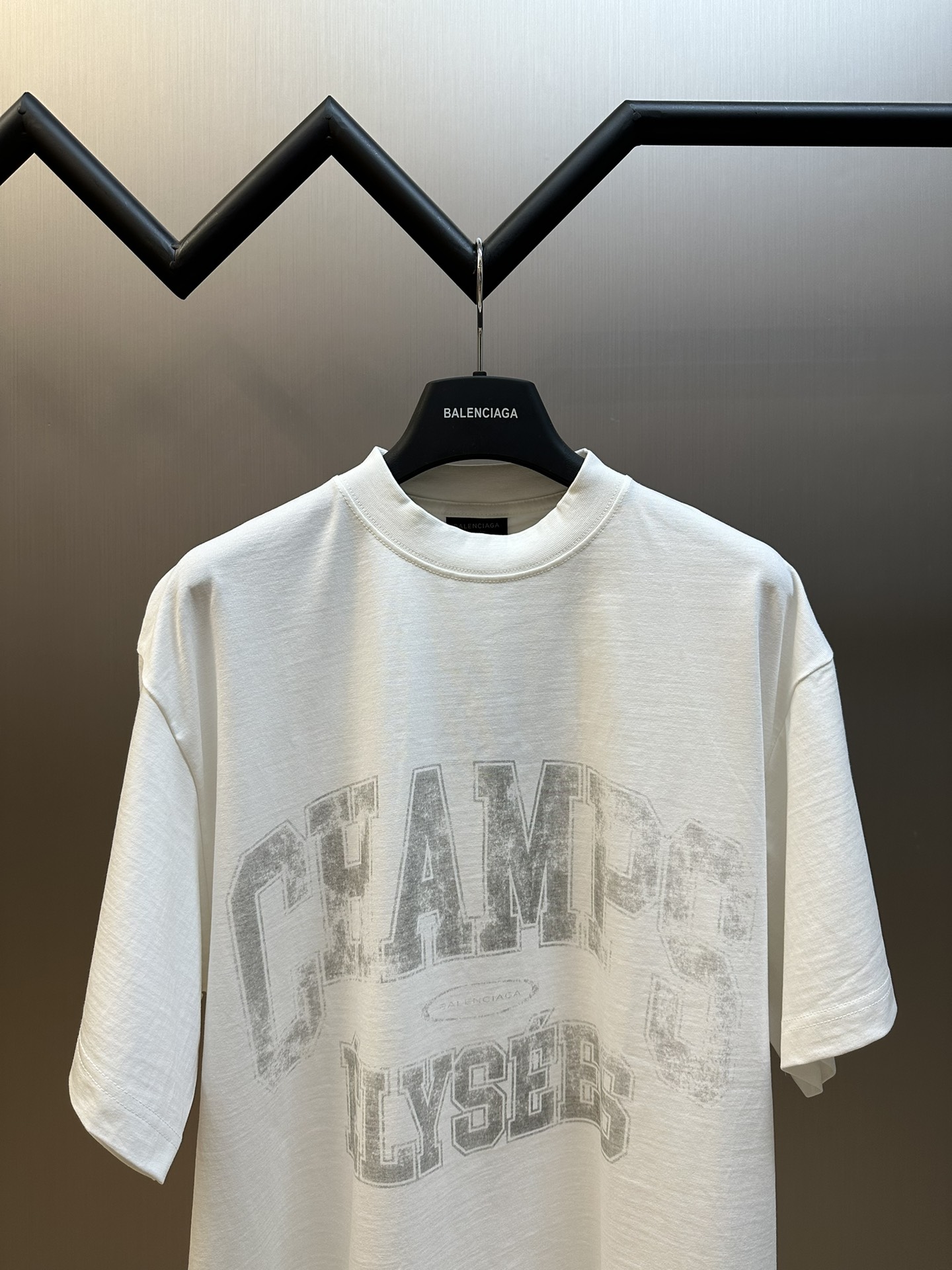 BALENCIAGA Champs-Elysees T-Shirt Oversized in Vintage Jersey "Off White"（787349TRVN19016）