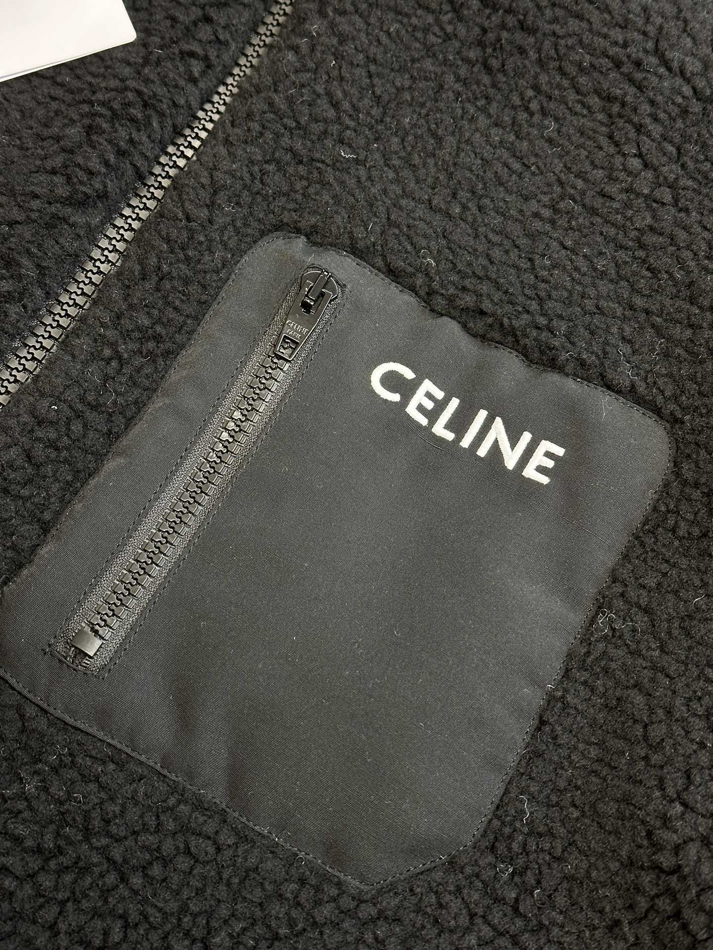 CELINE Hoodie Logo Black Hooded Jacket (2Y30H699M-38AW）