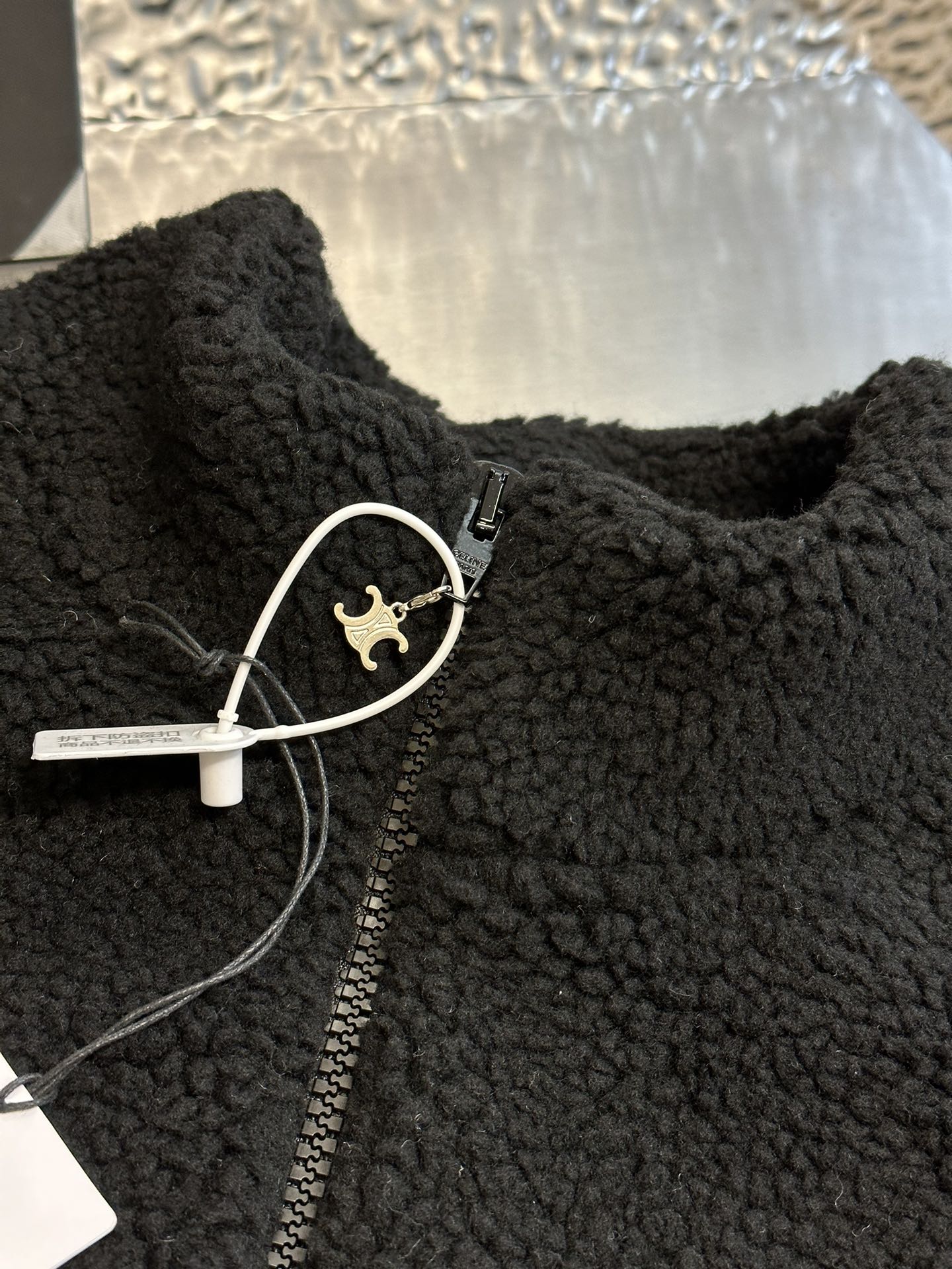 CELINE Hoodie Logo Black Hooded Jacket (2Y30H699M-38AW）