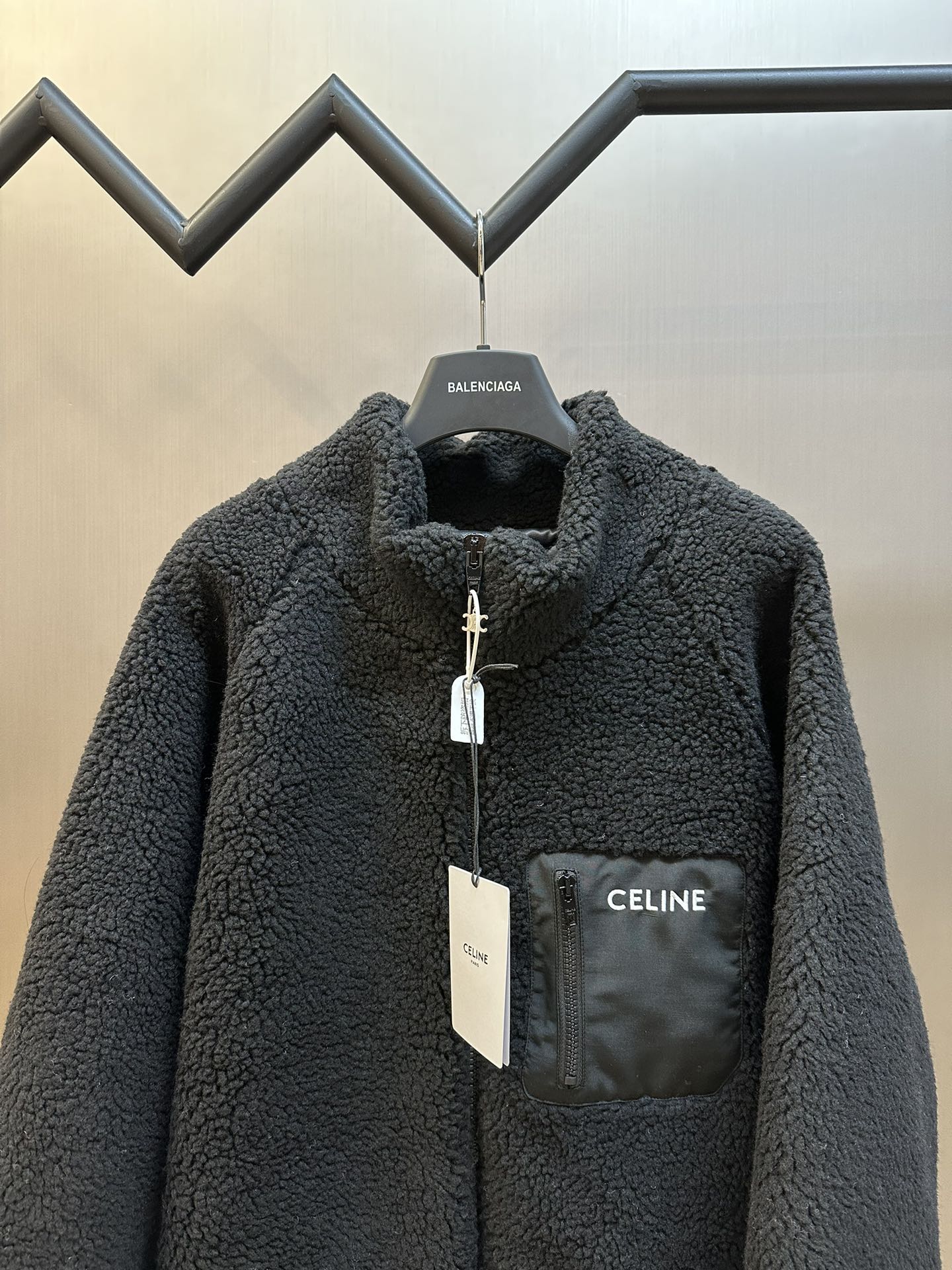 CELINE Hoodie Logo Black Hooded Jacket (2Y30H699M-38AW）