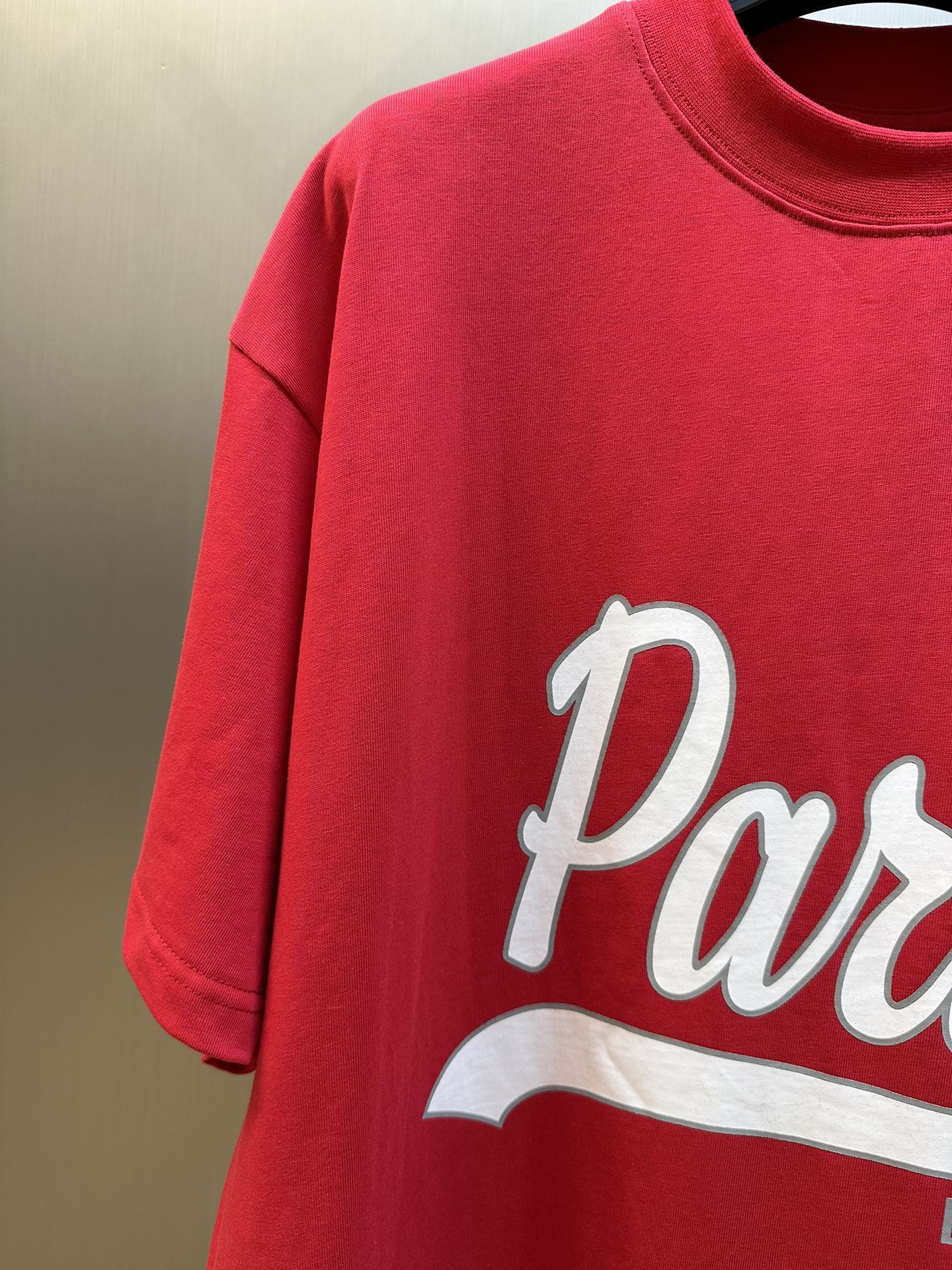 BALENCIAGA Enjoy Paris T-Shirt Oversized in Vintage Jersey "Faded Red" (787349TRVM16303）