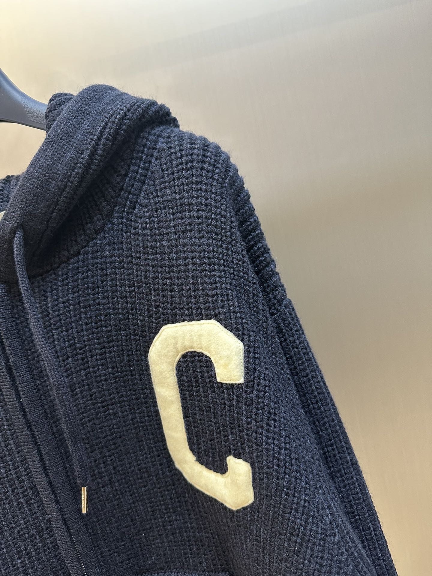 CELINE College hooded zip-up sweater (81090851）