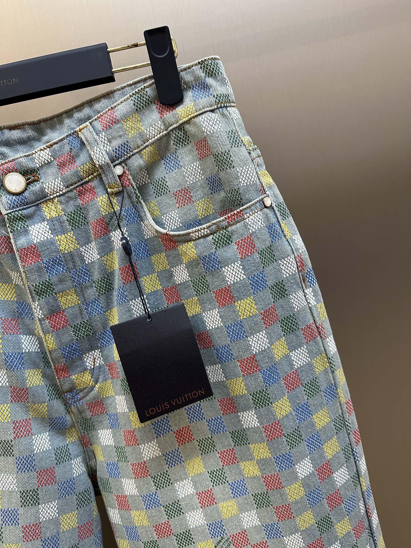 Louis Vuitton Damier Denim Wide Leg Pants（1AHBMM）