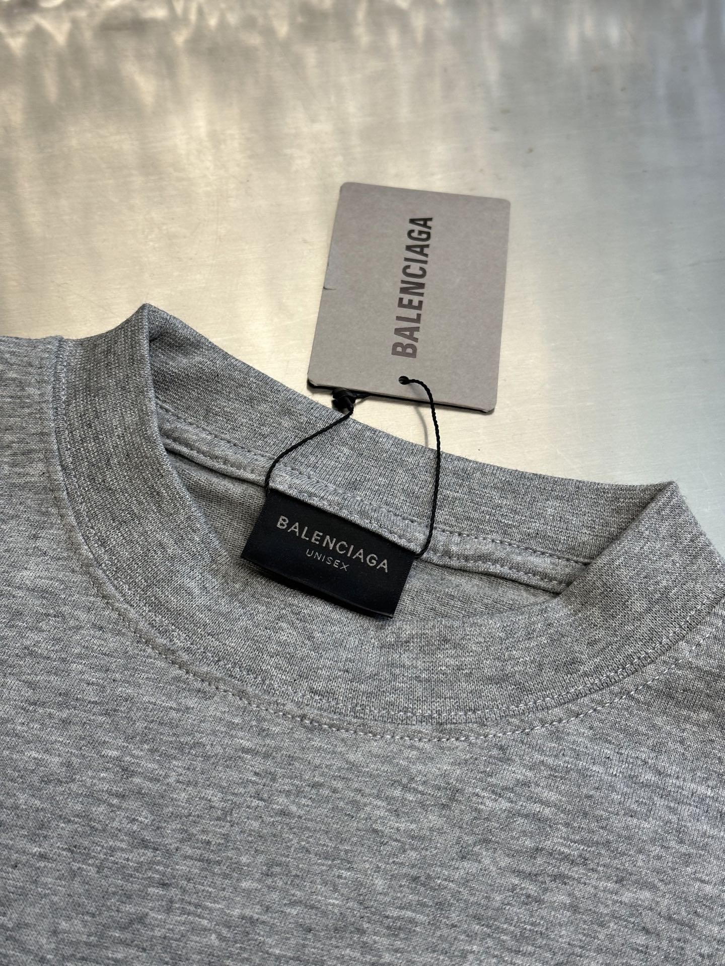 BALENCIAGAMen's Unity Sport T-shirt Large Fit in Heather Grey（744439TSVB11300）