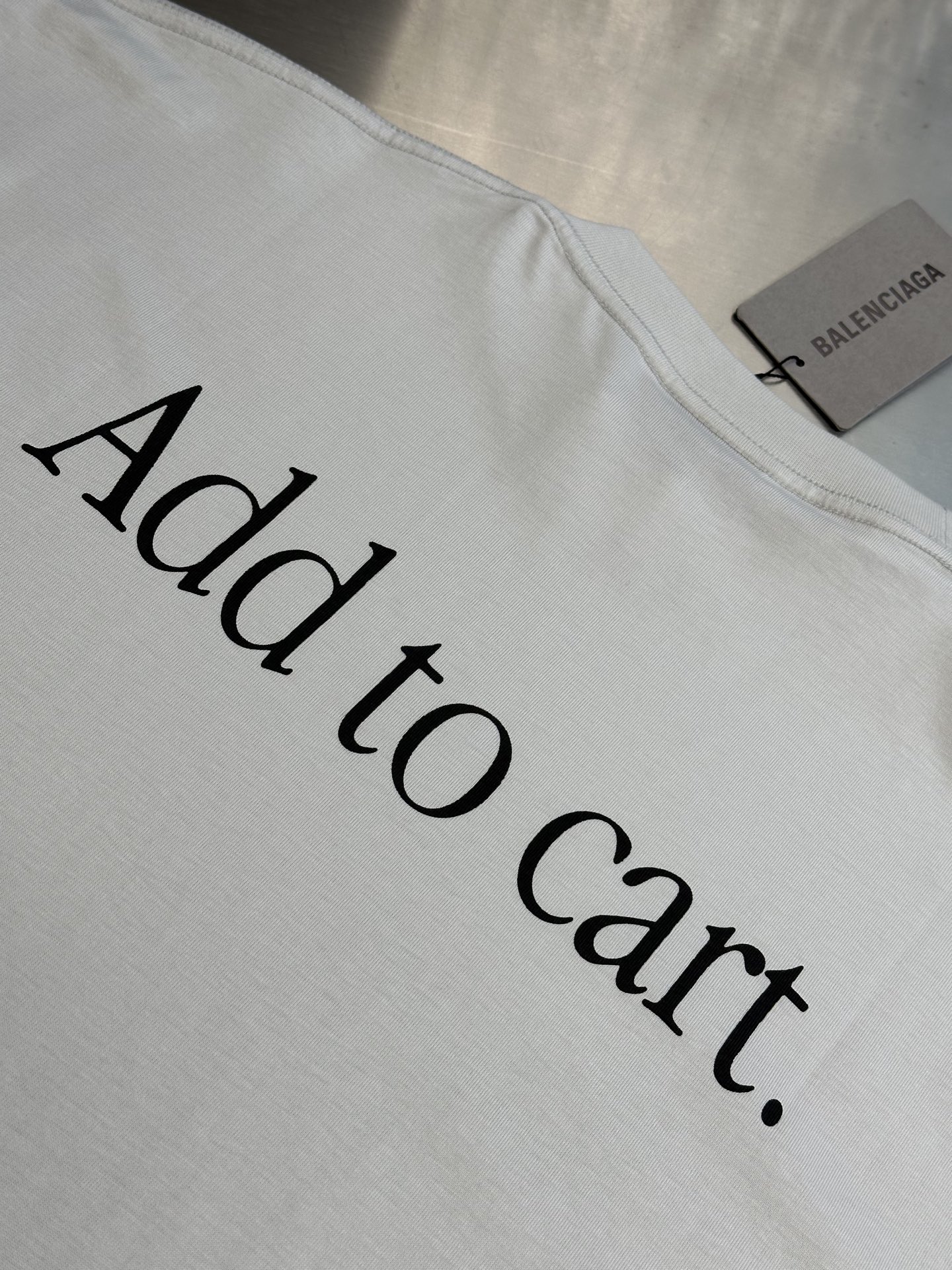 BALENCIAGA Men's Basketball Sneaker T-Shirt Oversized "Dirty Effect White"（831305TSVN39012）