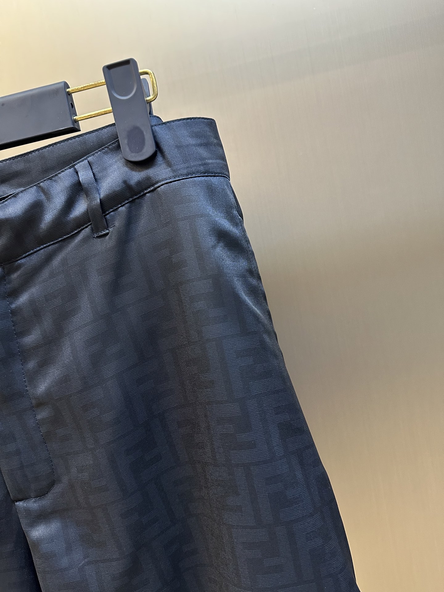 FENDI Men's Bermudas Short Pants in FF Silk "Blue"(FB1014AKEEF0H5A）