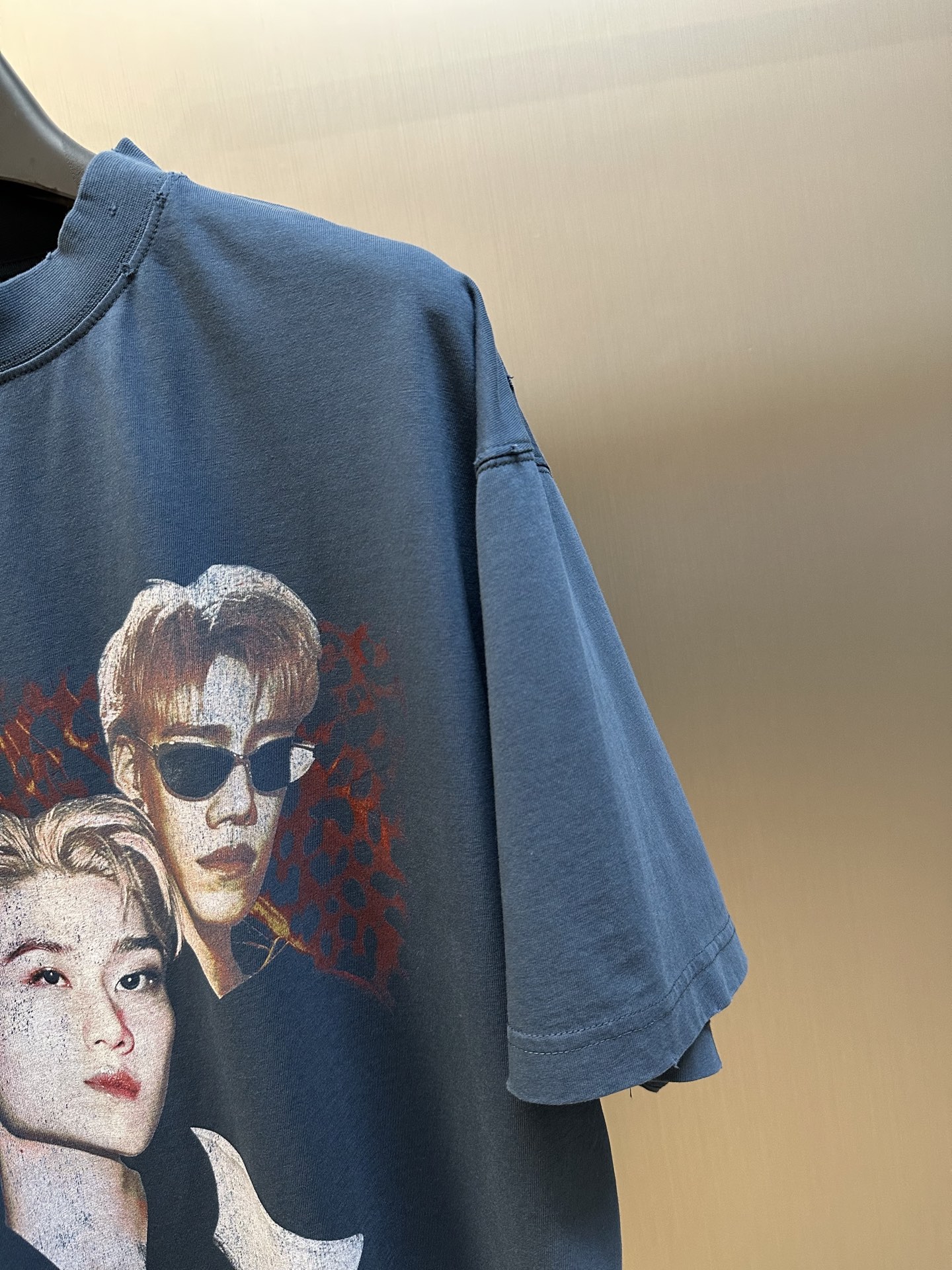 BALENCIAGA PP Krit Oversized T-Shirt "Dark Blue"（831305TSVV95002）