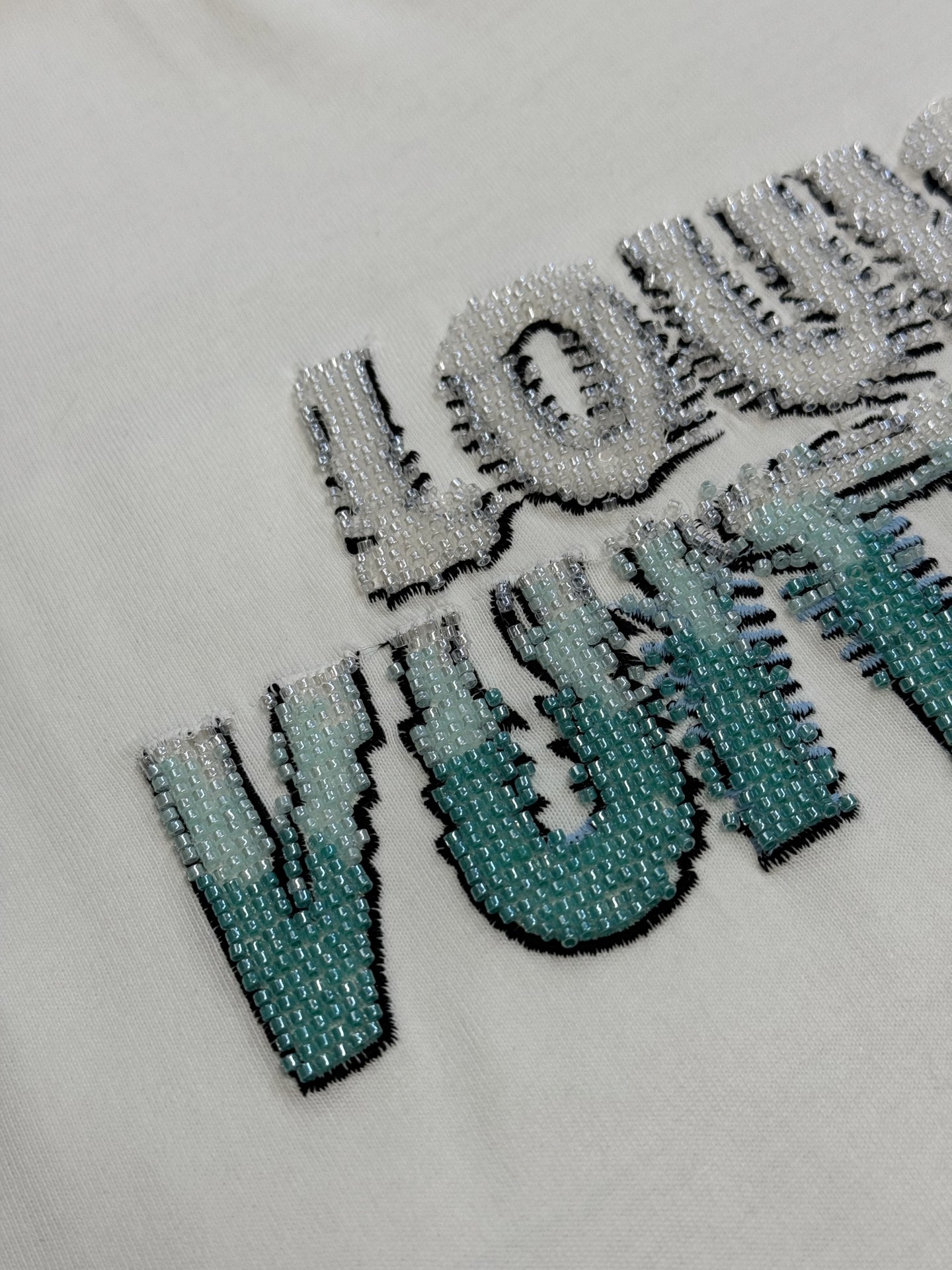 Louis Vuitton Embroidered beaded cotton T-shirt（1ABJMX）