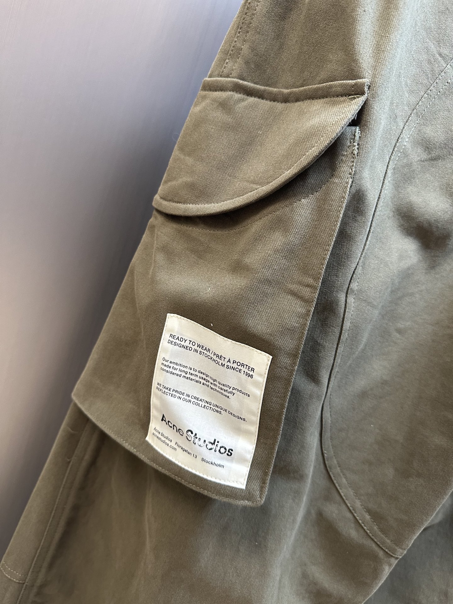 Acne Studios Patsono Dry Cotton Twill Cargo Pants Green (BK0660-AB8）