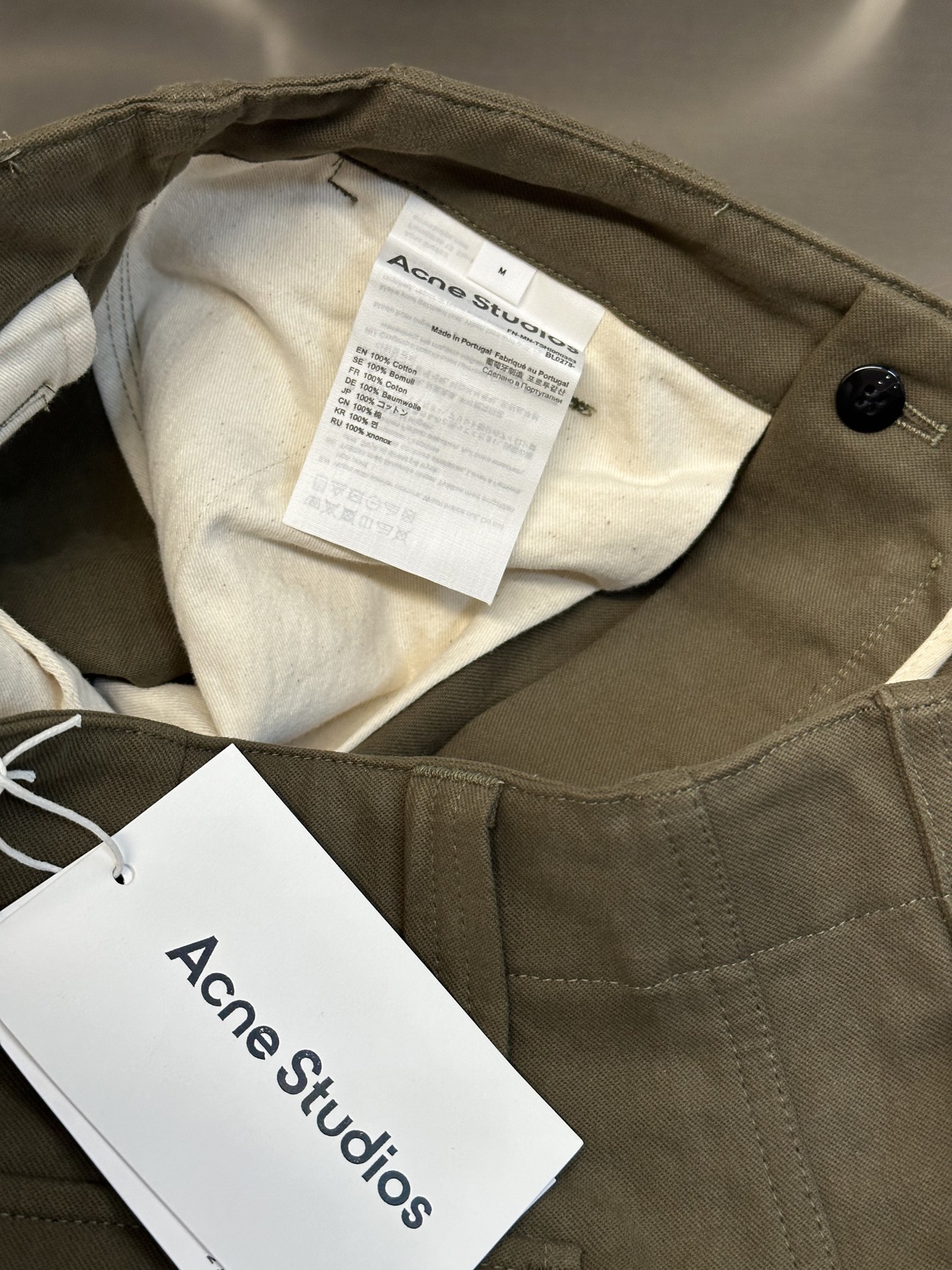 Acne Studios Patsono Dry Cotton Twill Cargo Pants Green (BK0660-AB8）