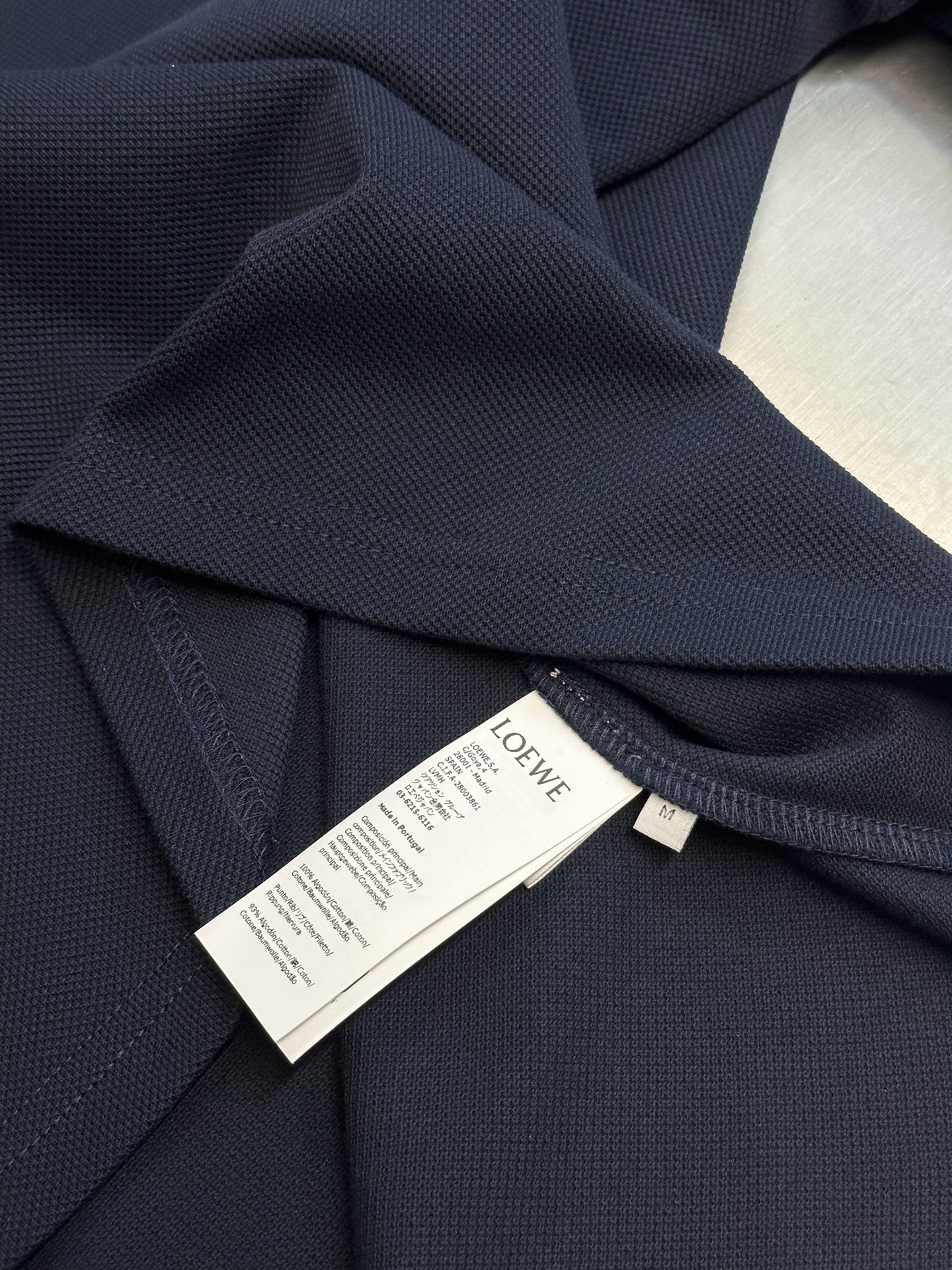 LOEWE cotton polo shirt, blue（H526Y23XA1-5110）