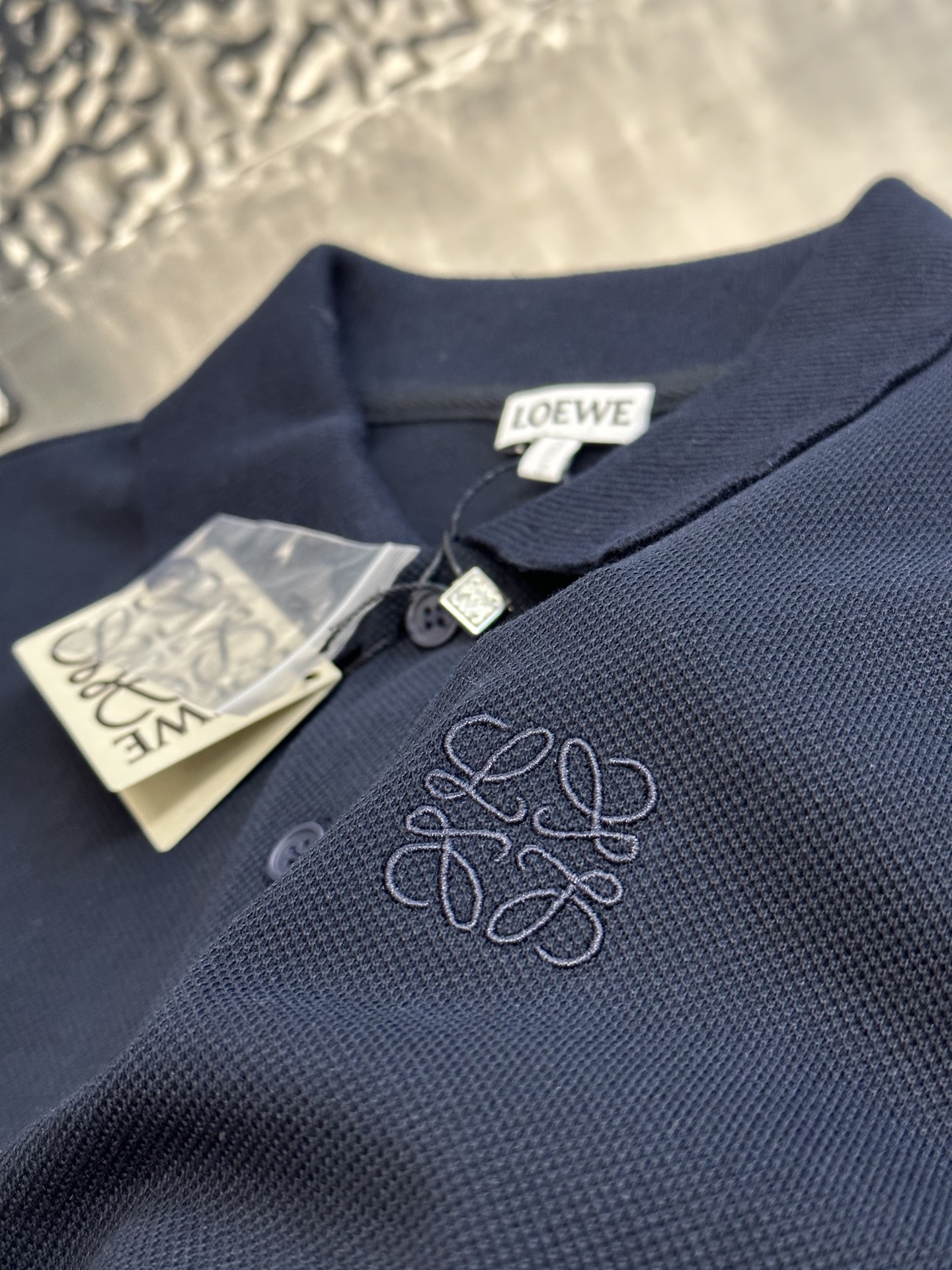 LOEWE cotton polo shirt, blue（H526Y23XA1-5110）