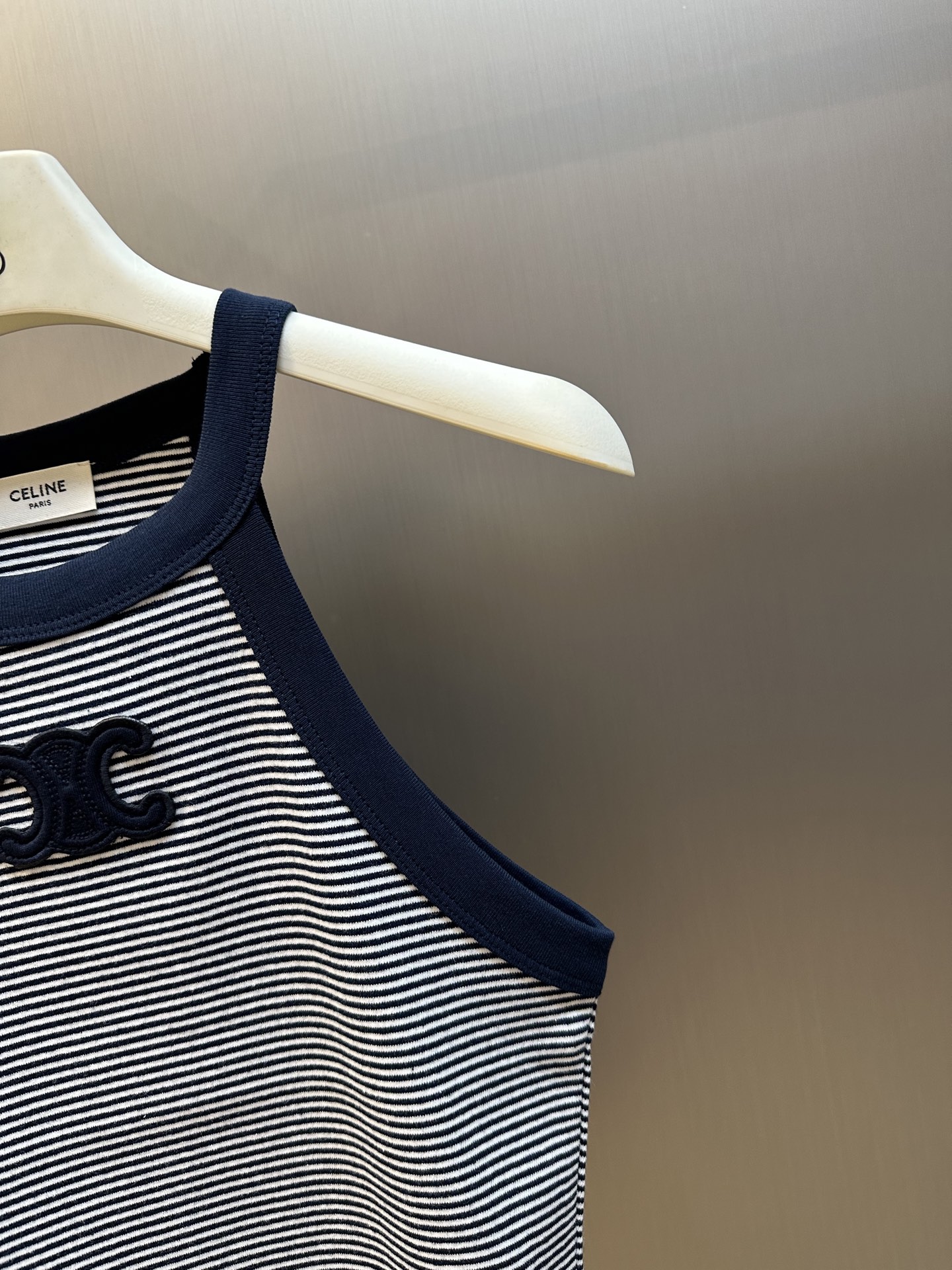 Celine Triomphe striped tank top in jersey (2X27N133U-01MA）