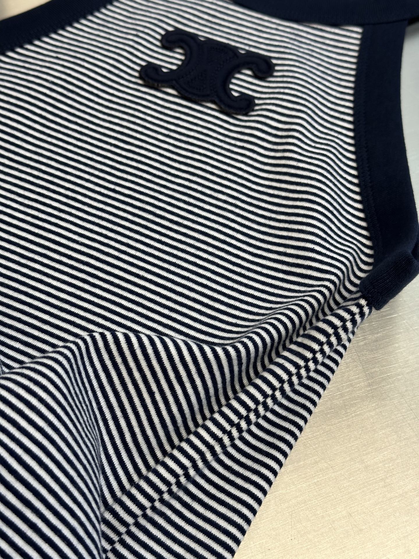 Celine Triomphe striped tank top in jersey (2X27N133U-01MA）
