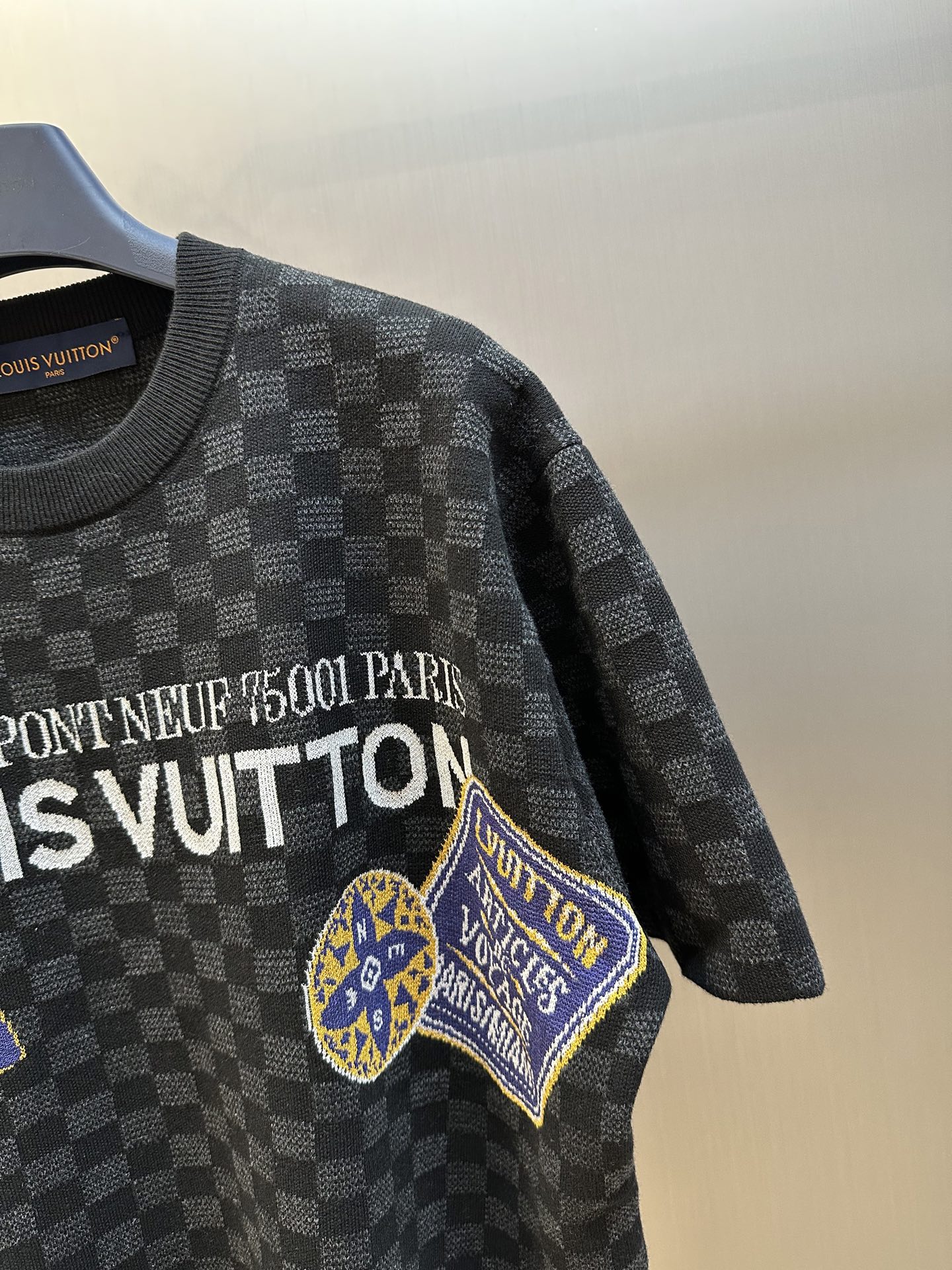 Louis Vuitton Damier short sleeve signature crew neck（1AHVMP）